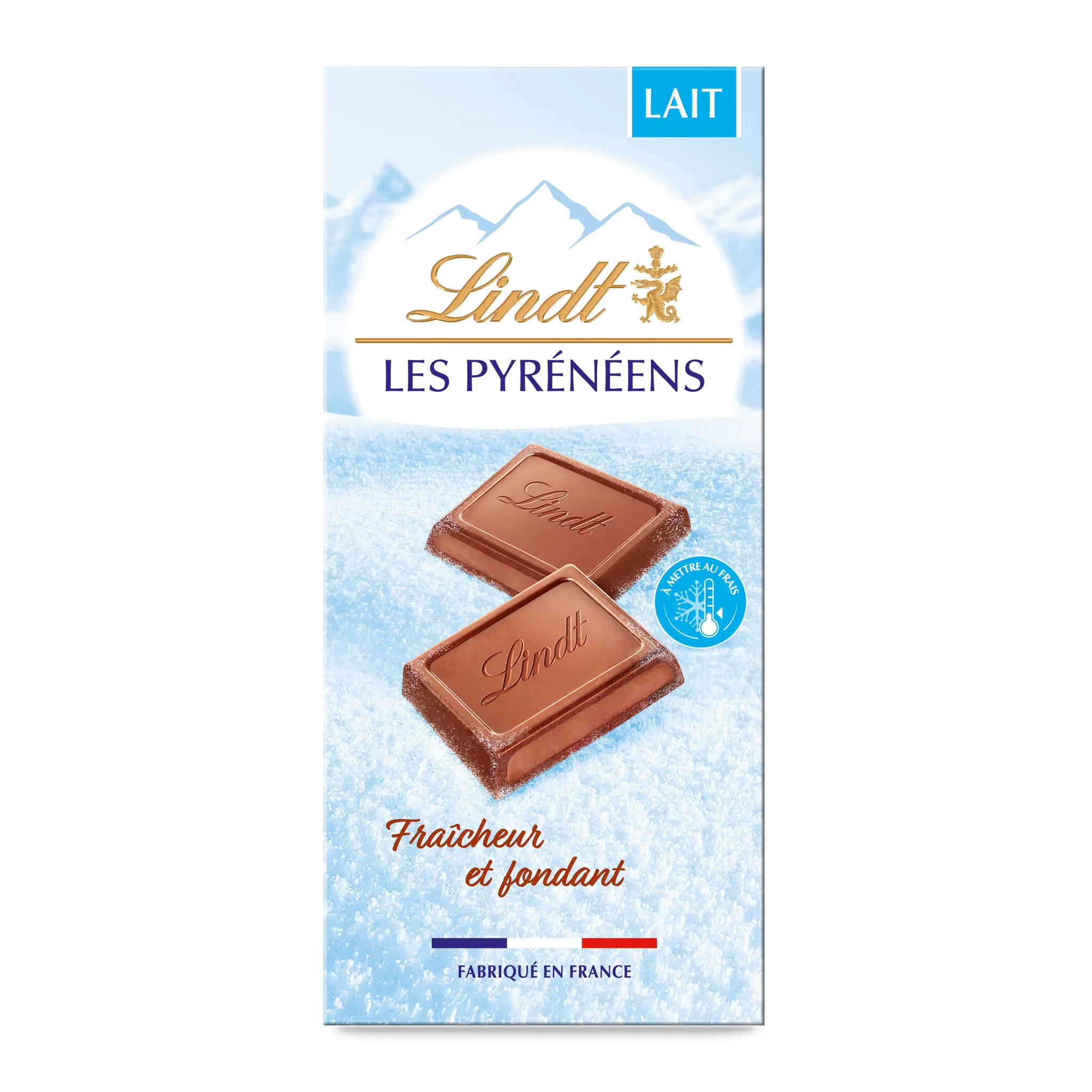 LINDT Les Pyrénéens Tablette de chocolat au lait