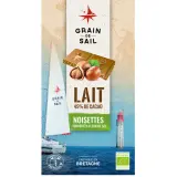 GRAIN DE SAIL Tablette de chocolat au lait noisettes torréfiées fleur de sel bio