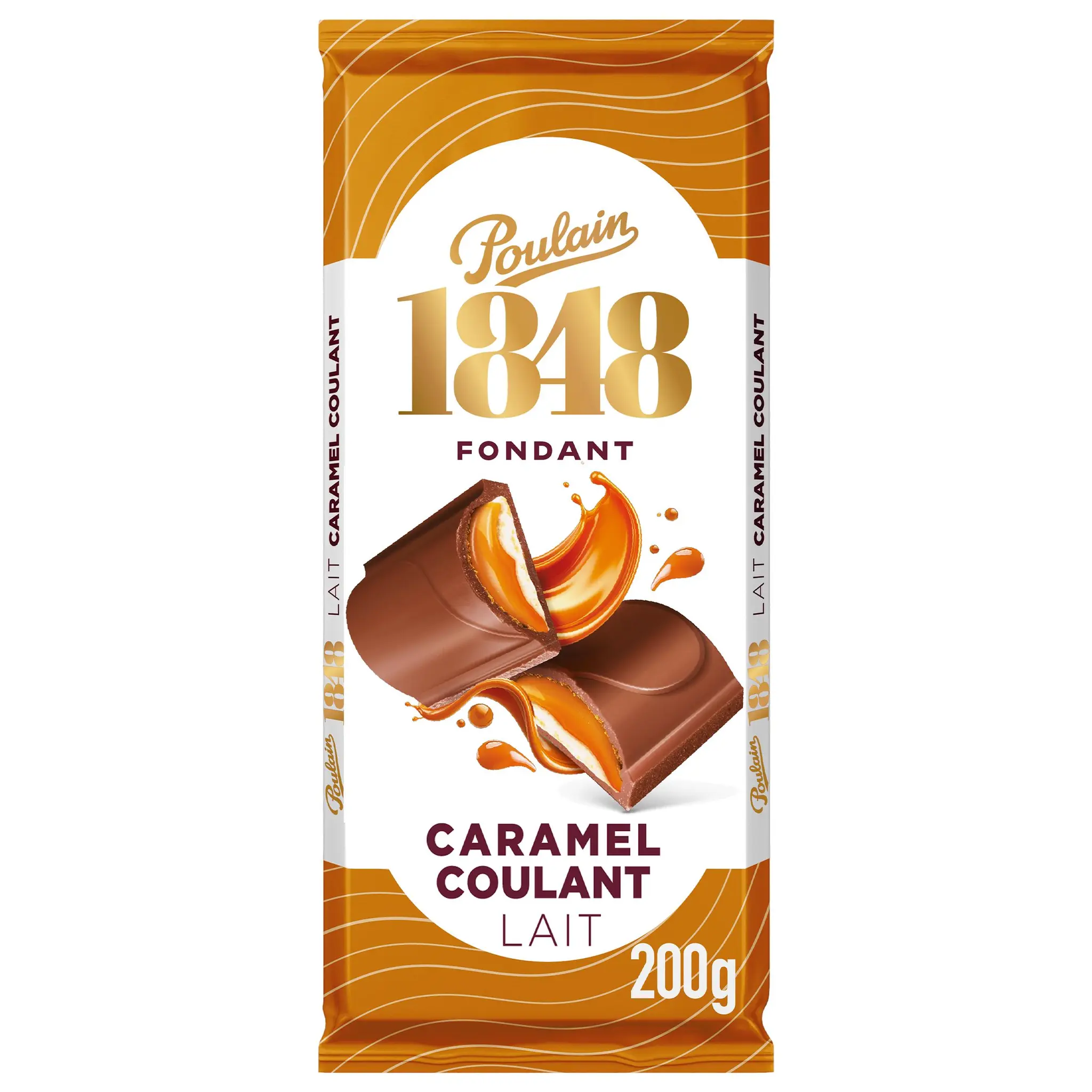 POULAIN 1848 Tablette de chocolat au lait avec une garniture crémeuse au caramel