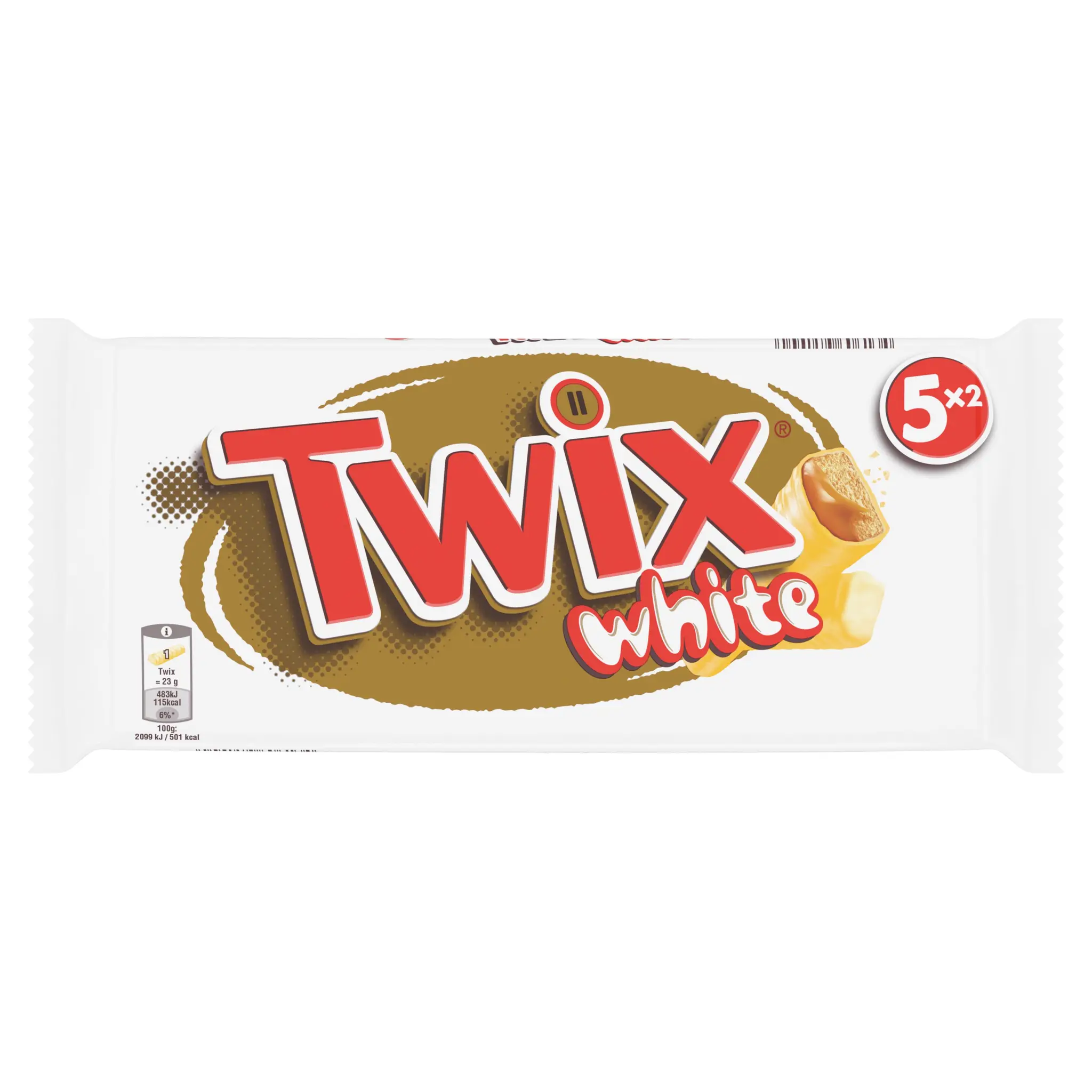 TWIX White barres chocolatées au biscuit recouvert de caramel et chocolat blanc