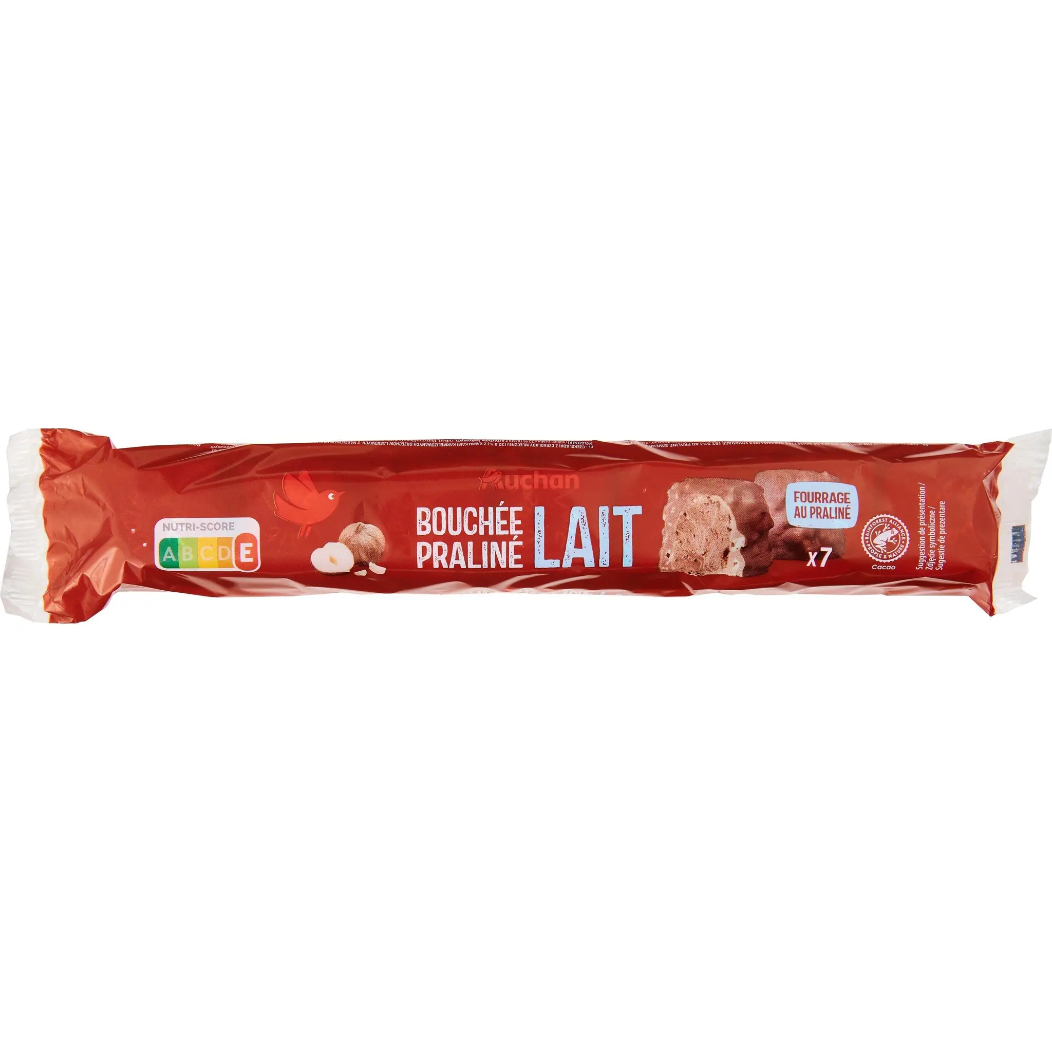 AUCHAN Rochers fourrés au praliné enrobés de chocolat au lait