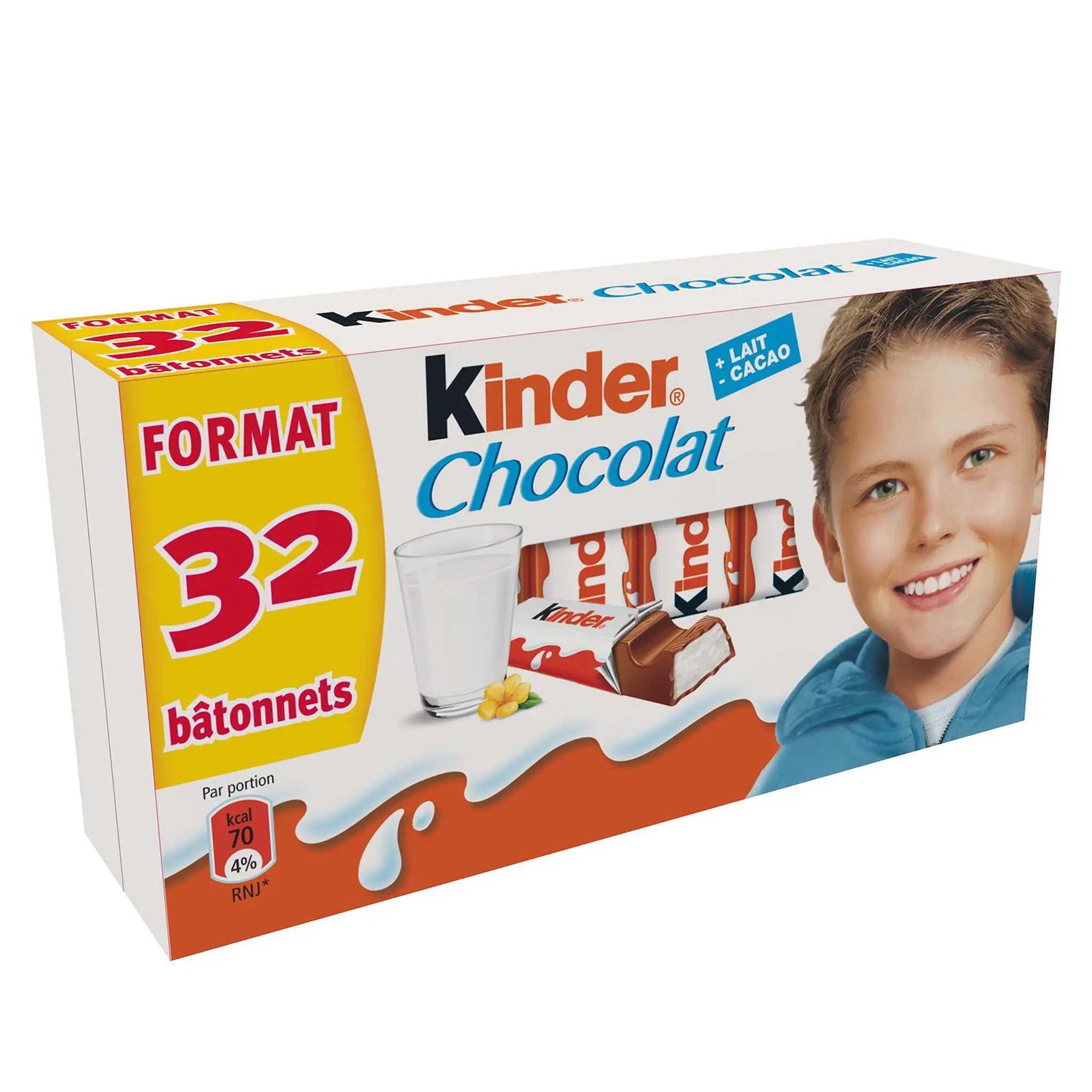 KINDER Barres chocolatées fourrées au lait