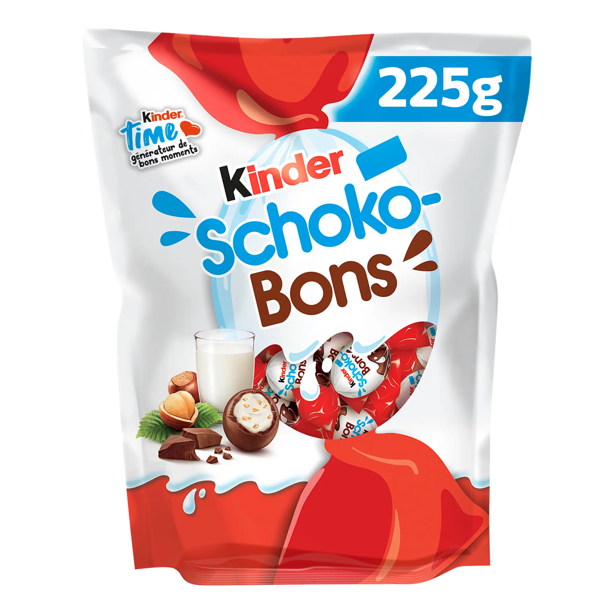 KINDER Schokobons Œufs en chocolat au lait fourrés lait et noisettes