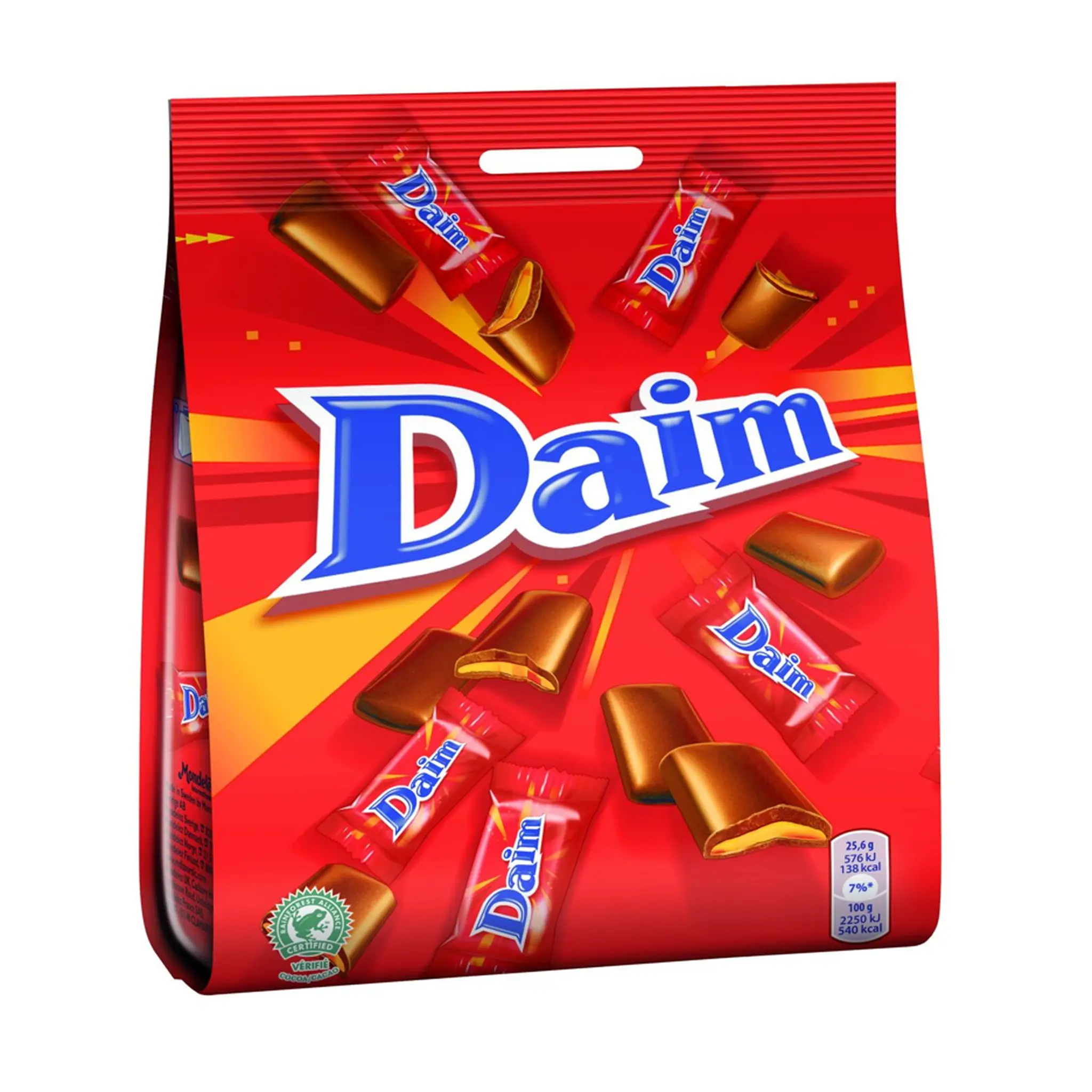 DAIM Chocolats au lait fourrés au caramel sachet individuel