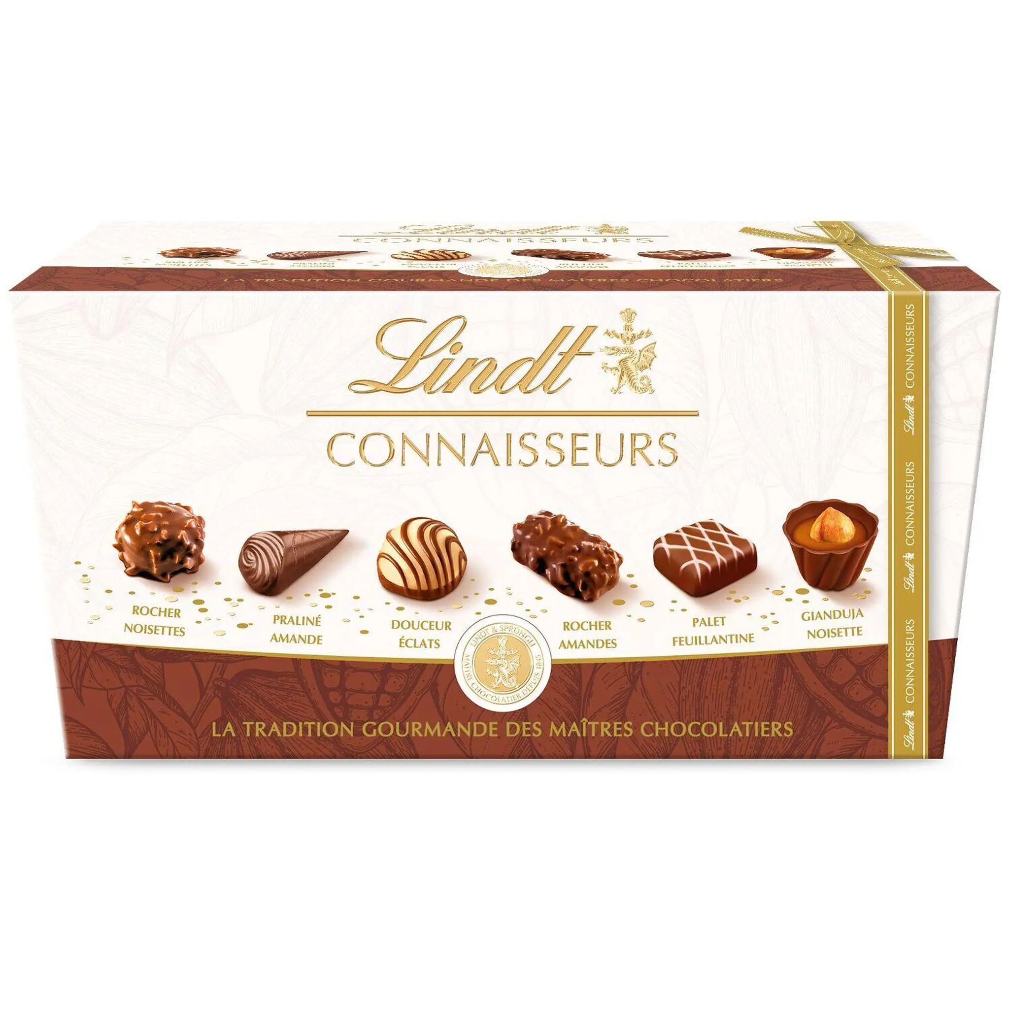 LINDT Connaisseurs assortiment de chocolats praliné et gianduja