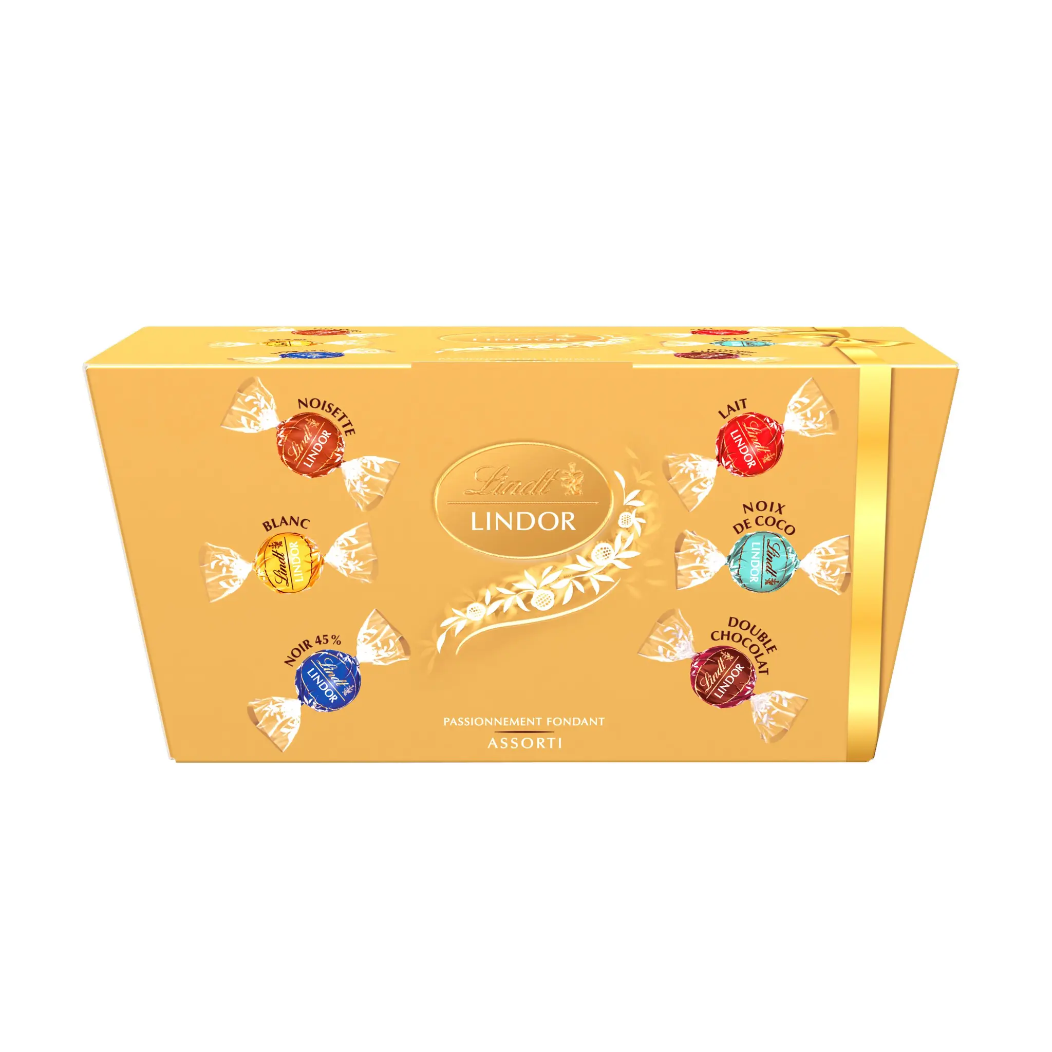 LINDT Assortiment de bouchées de chocolats Lindor au lait blanc et noir