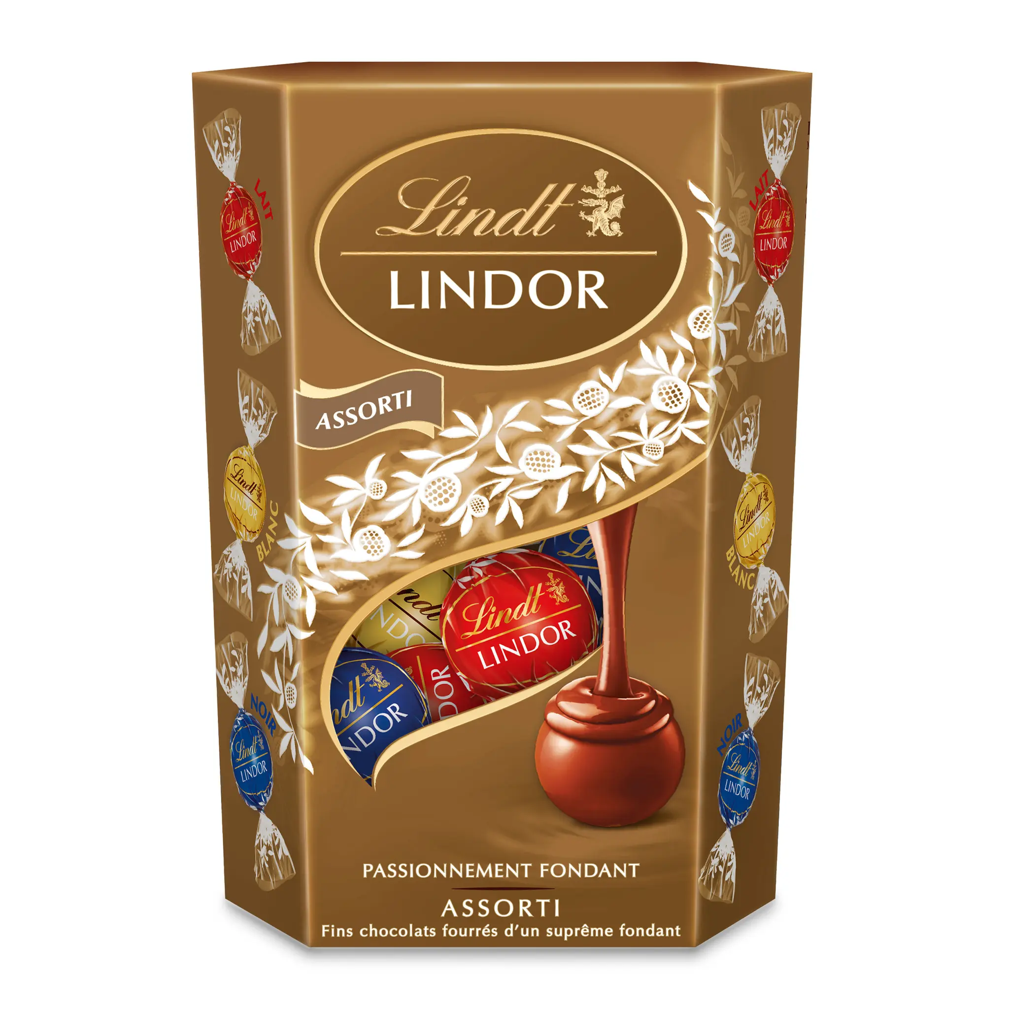 LINDT Boules assorties aux 3 chocolats cœur fondant