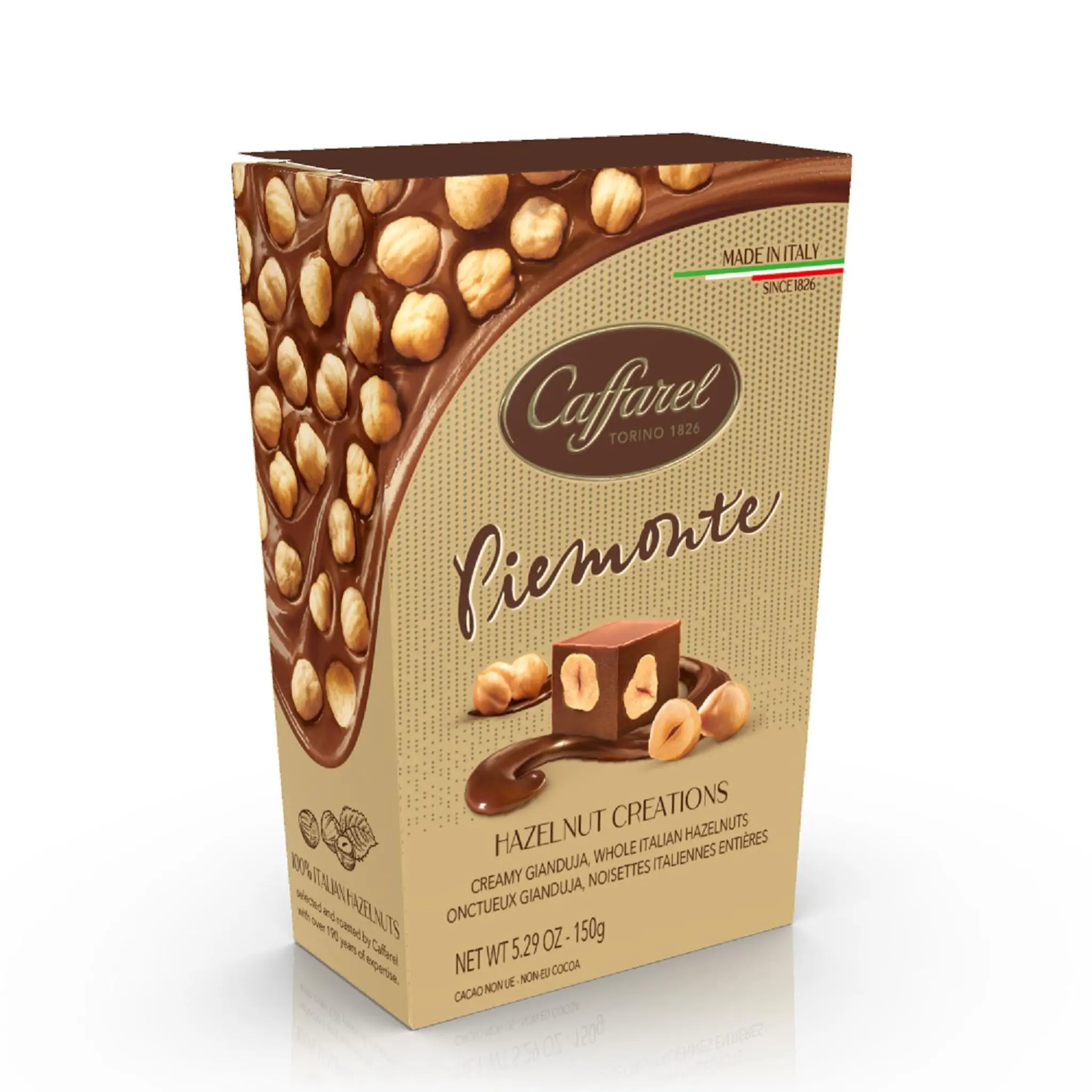 CAFFAREL Bonbons de chocolat piemonte au gianduja et noisettes italiennes