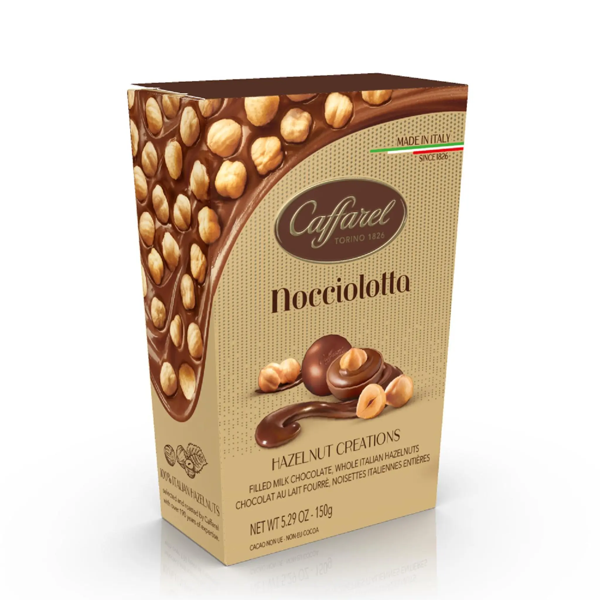 CAFFAREL Bonbons nocciolotta au chocolat au lait et noisettes