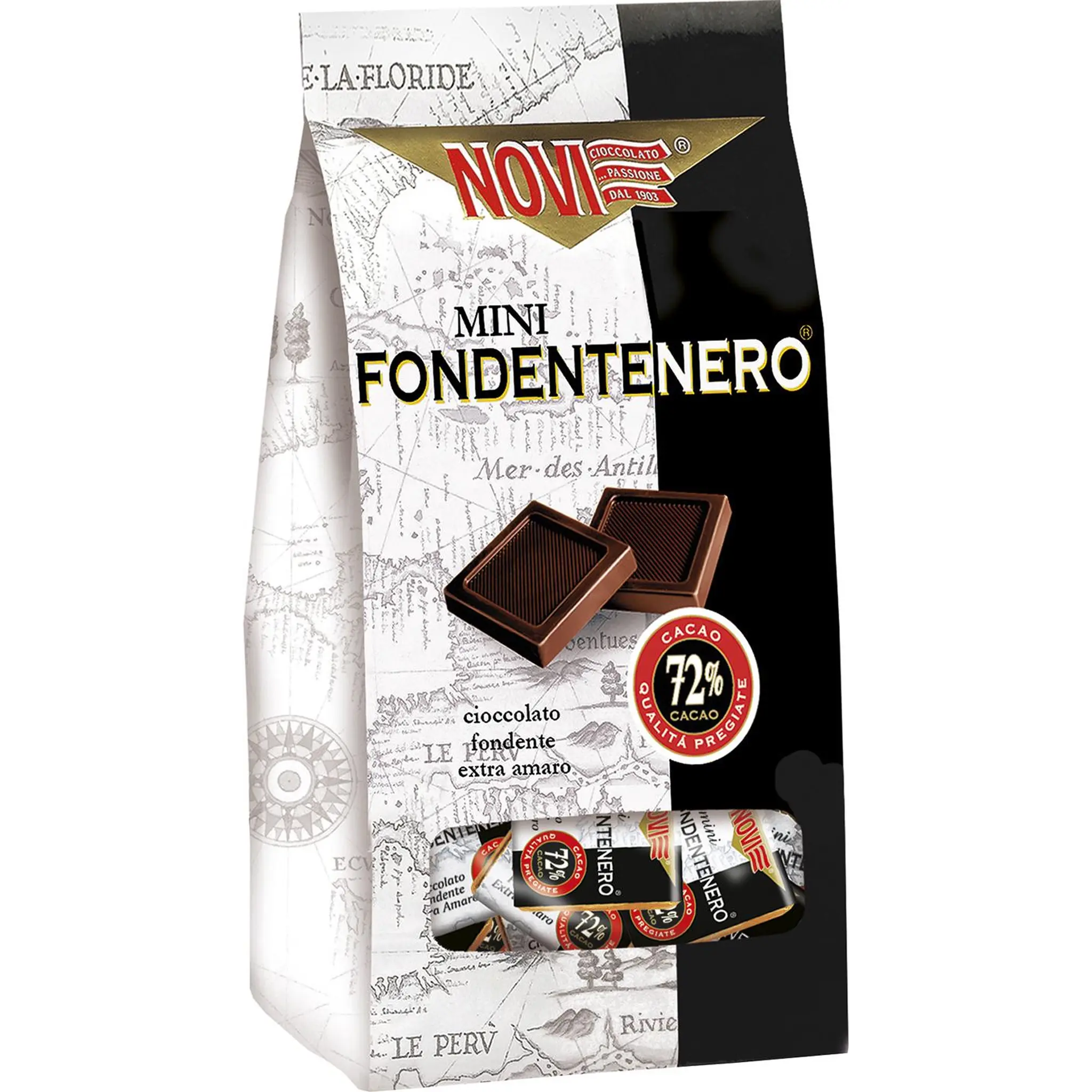 NOVI Fondentenero mini tablettes de chocolat noir 72% cacao