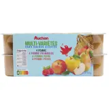 AUCHAN Coupelles multi-variétés purée de pomme framboise poire pêche sans sucre ajoutés