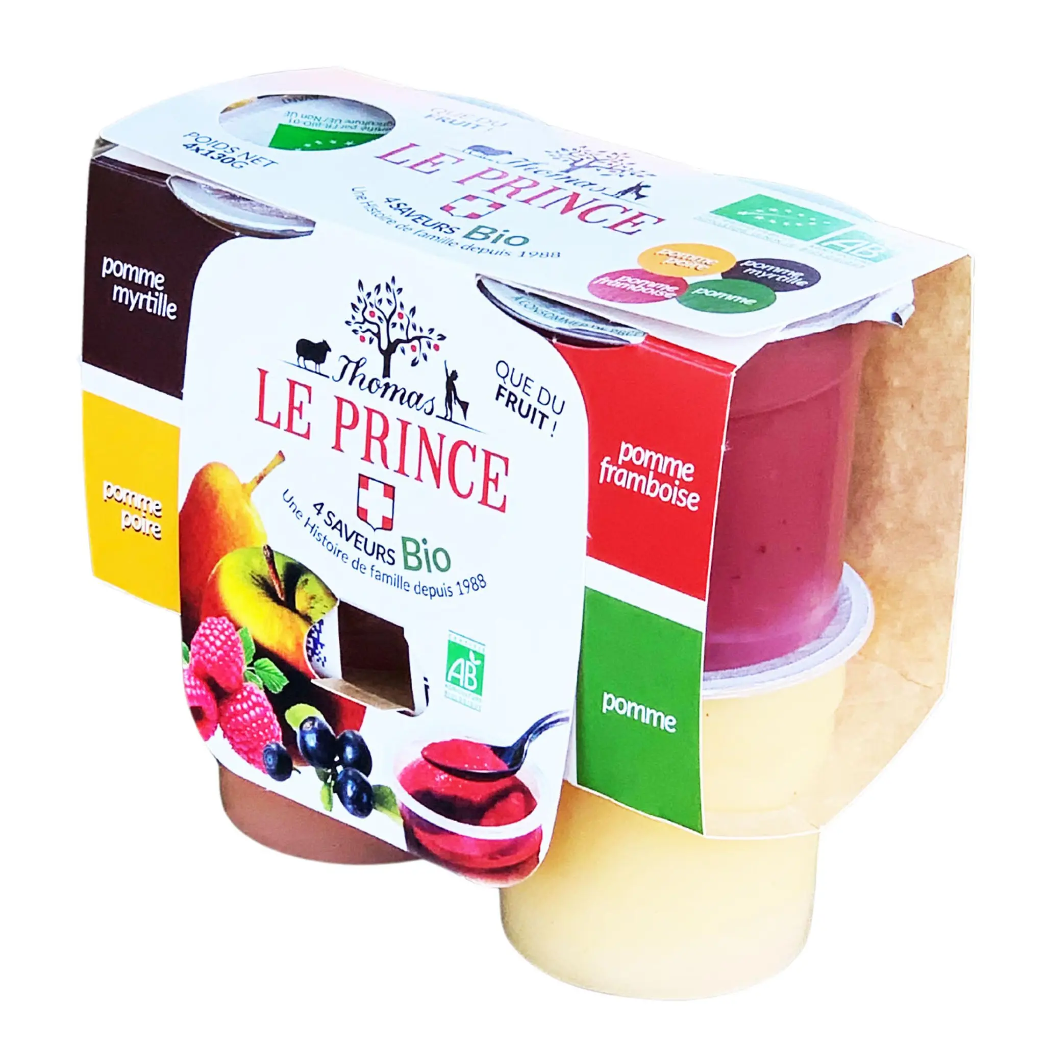 THOMAS LE PRINCE Coupelles bio pomme myrtille framboise poire