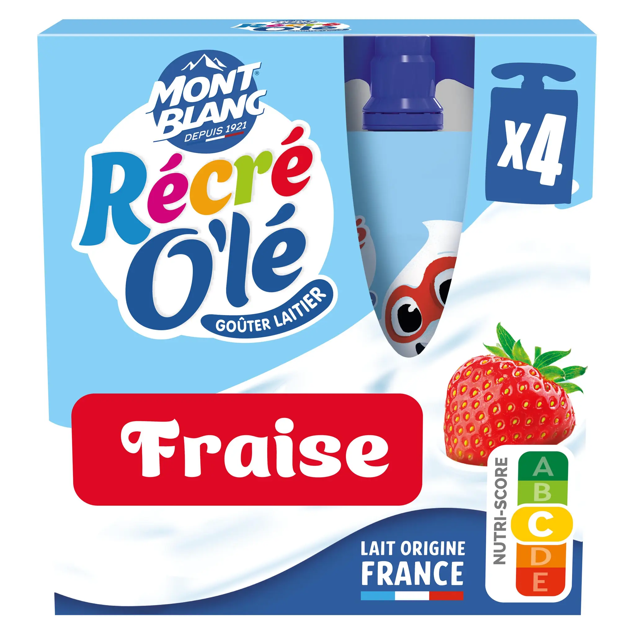 RÉCRÉ OLÉ Goûter laitier en gourde saveur fraise