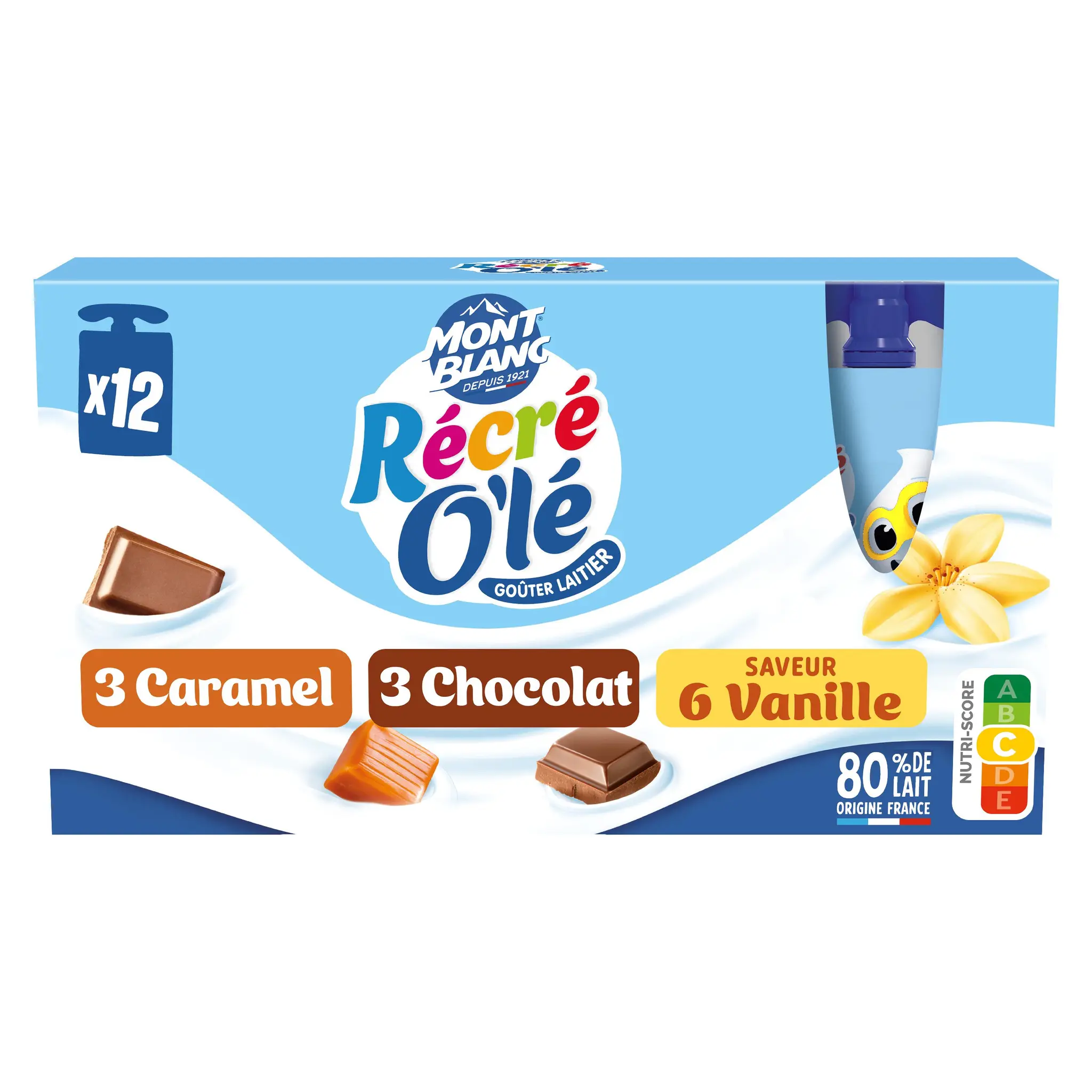 MONT BLANC Récré Olé goûter laitier chocolat vanille et caramel