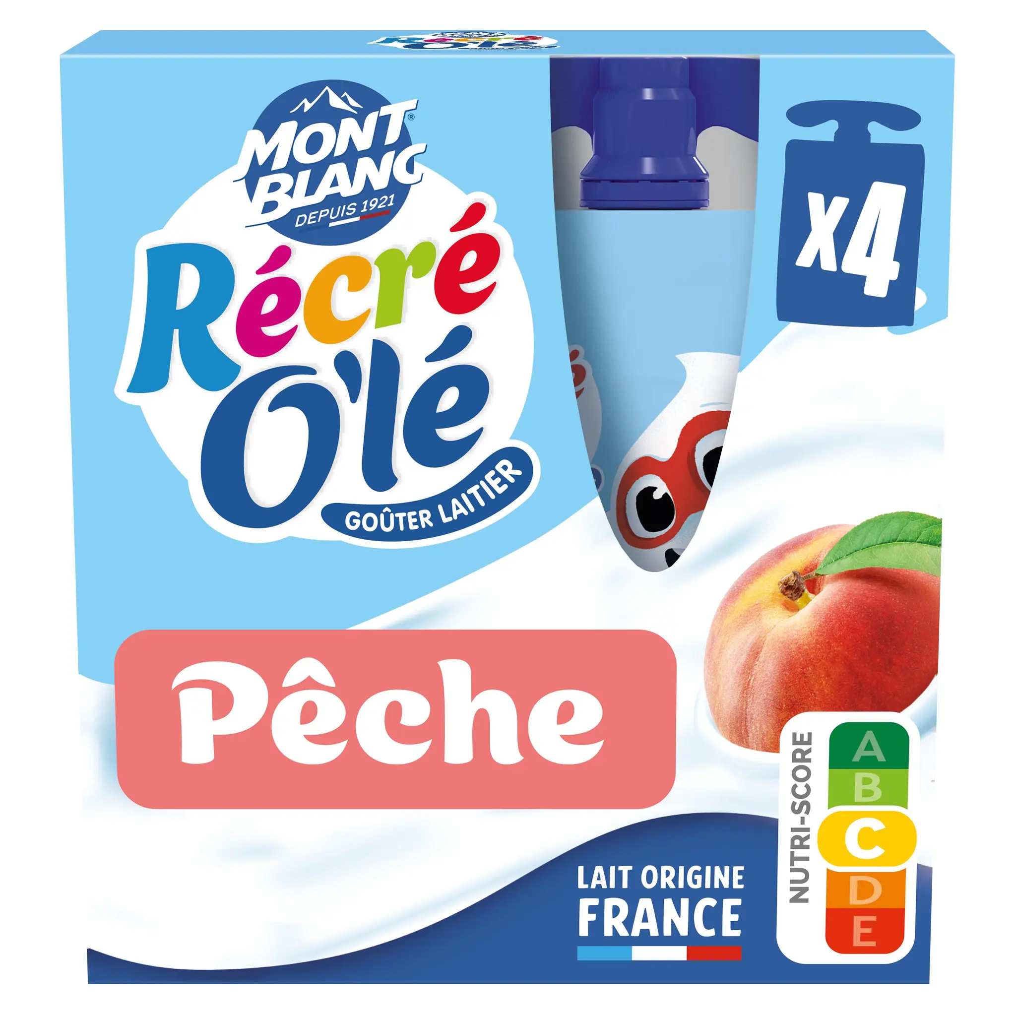RÉCRÉ OLÉ Goûter laitier en gourde saveur pêche