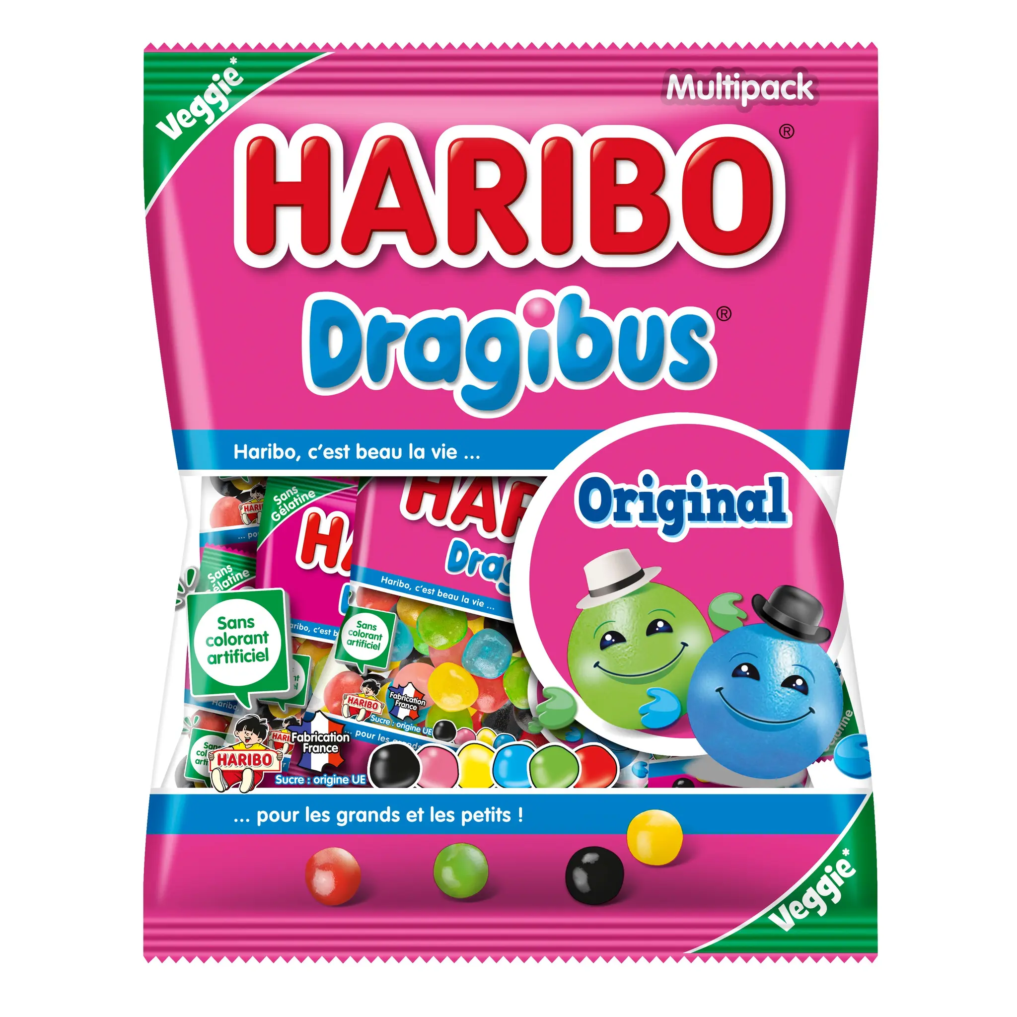 HARIBO Dragibus original bonbons végétariens en mini sachets