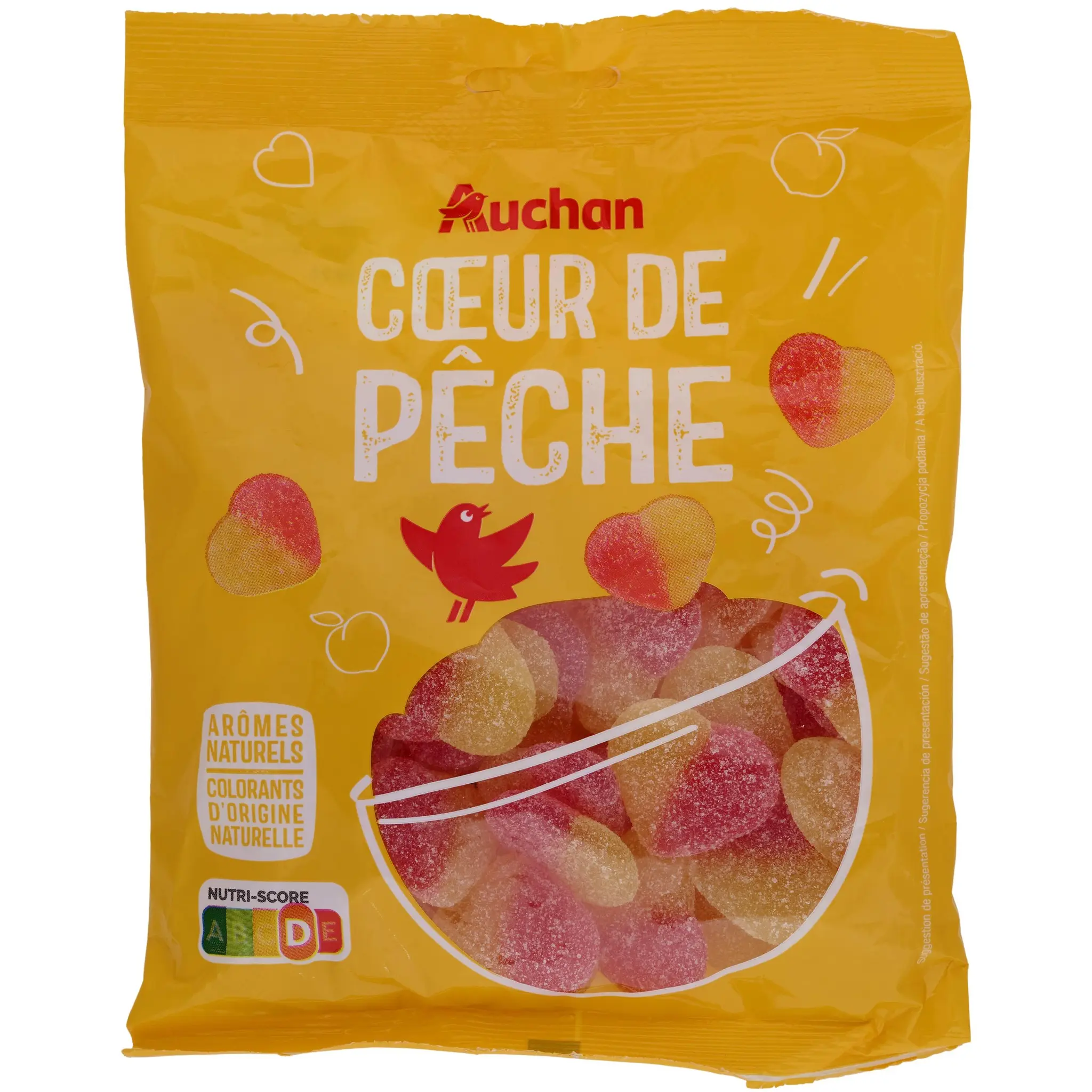 AUCHAN Gommes gélifiées acidulées goût pêche