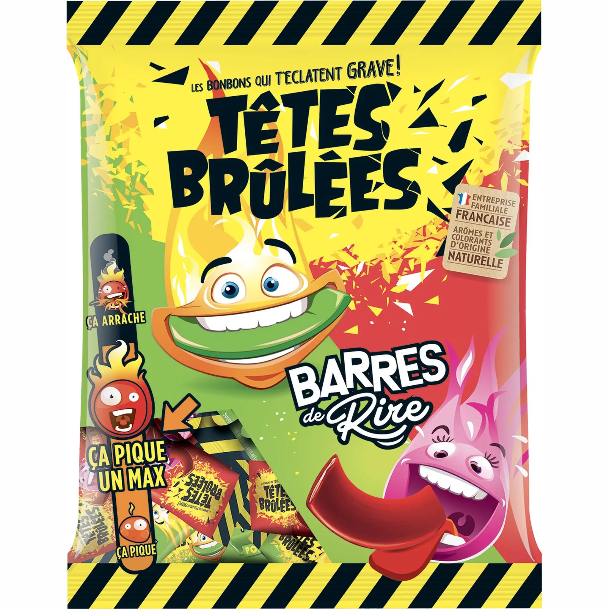 TÊTES BRÛLÉES Bonbons piquants barres de rire