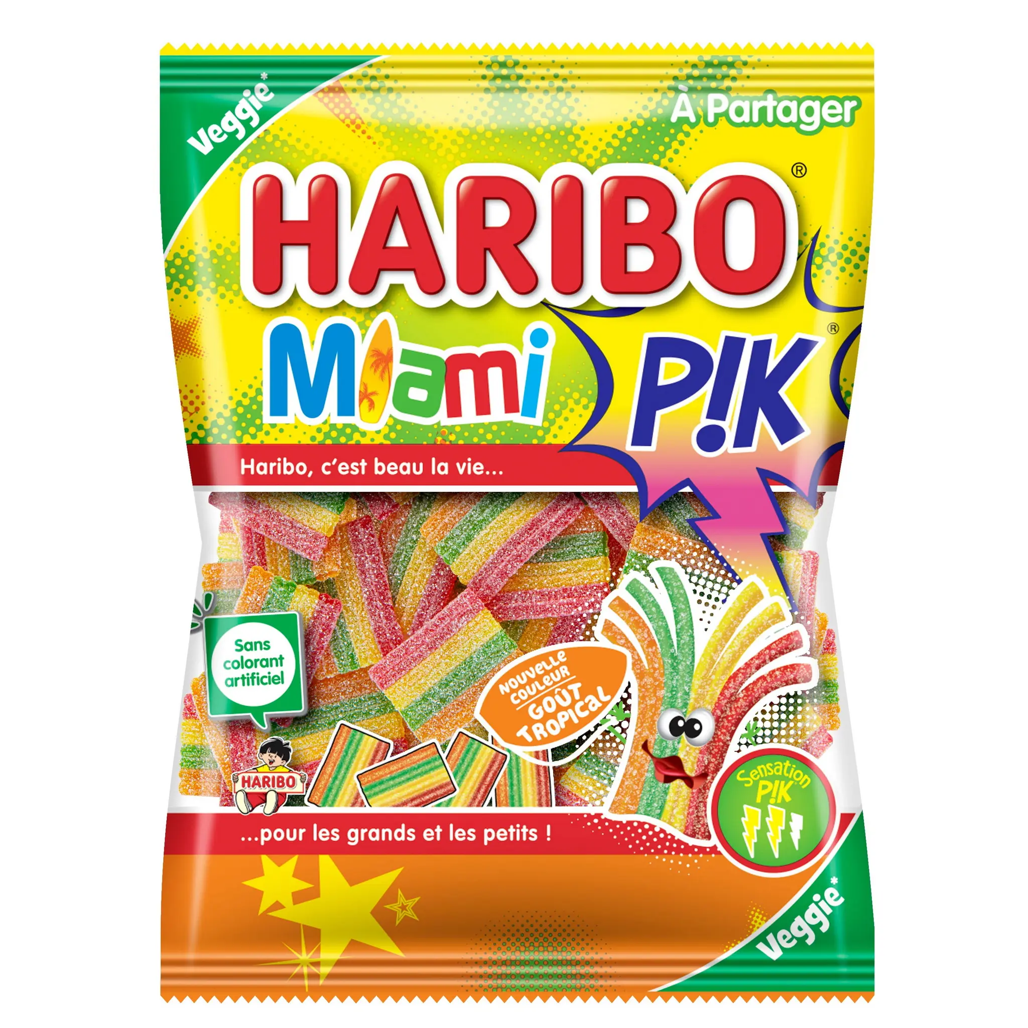HARIBO Miami PIK Bonbons acidulés végétariens