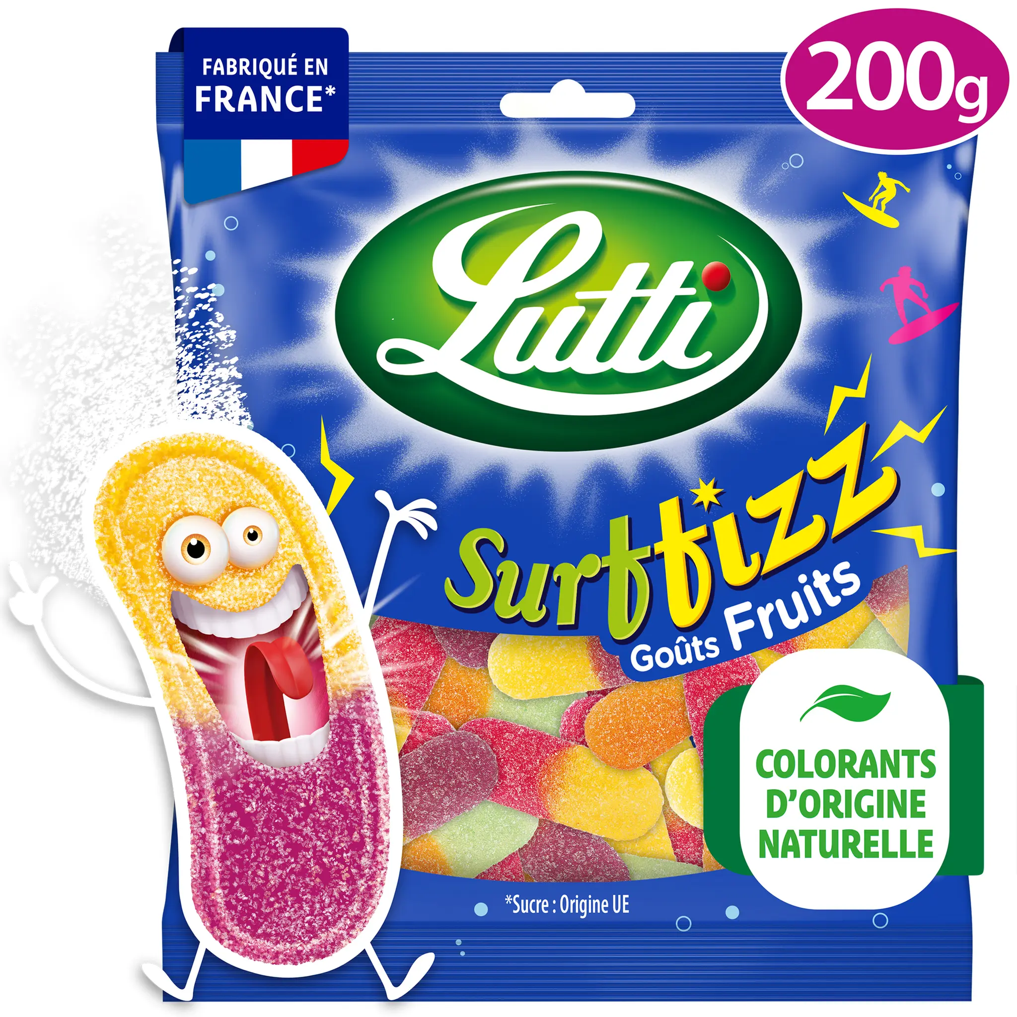 LUTTI Surfizz Bonbons piquants aux fruits
