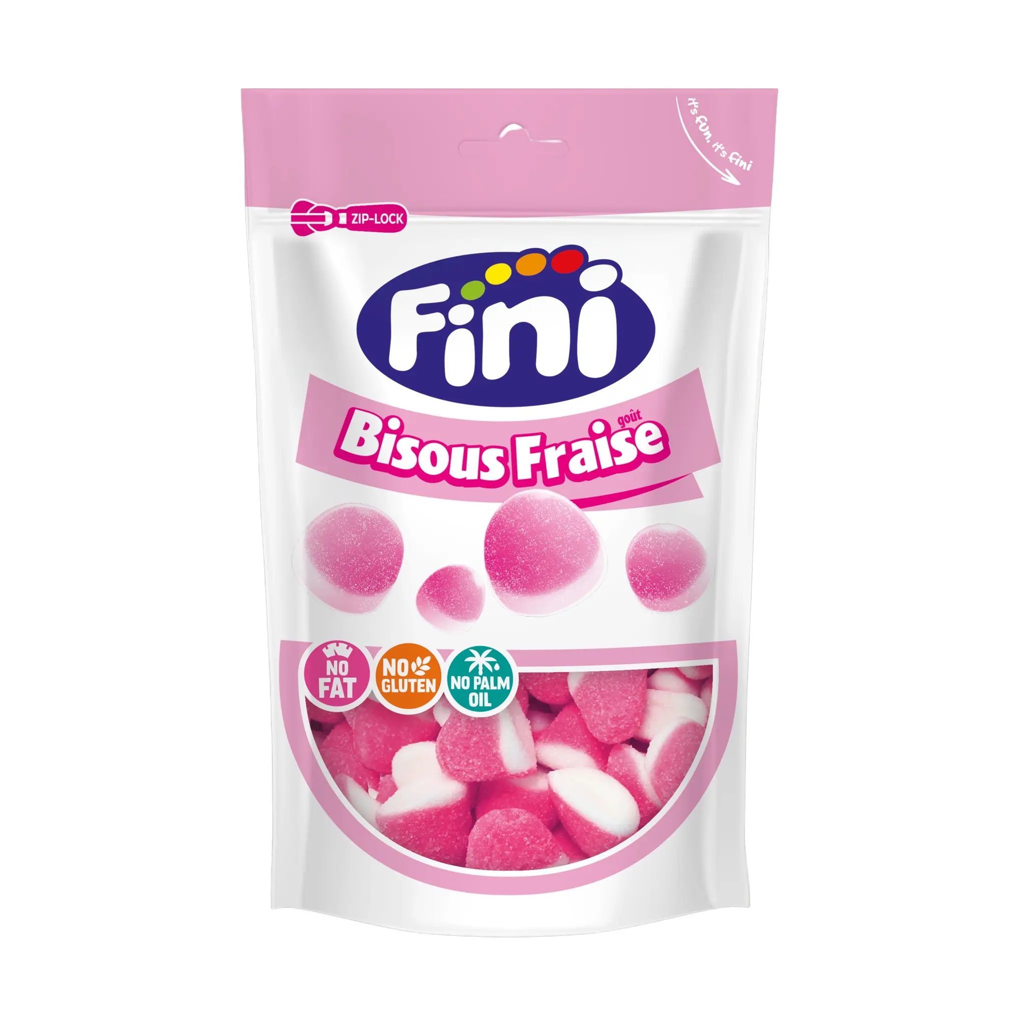 FINI Bonbons bisous goût fraise sans gluten