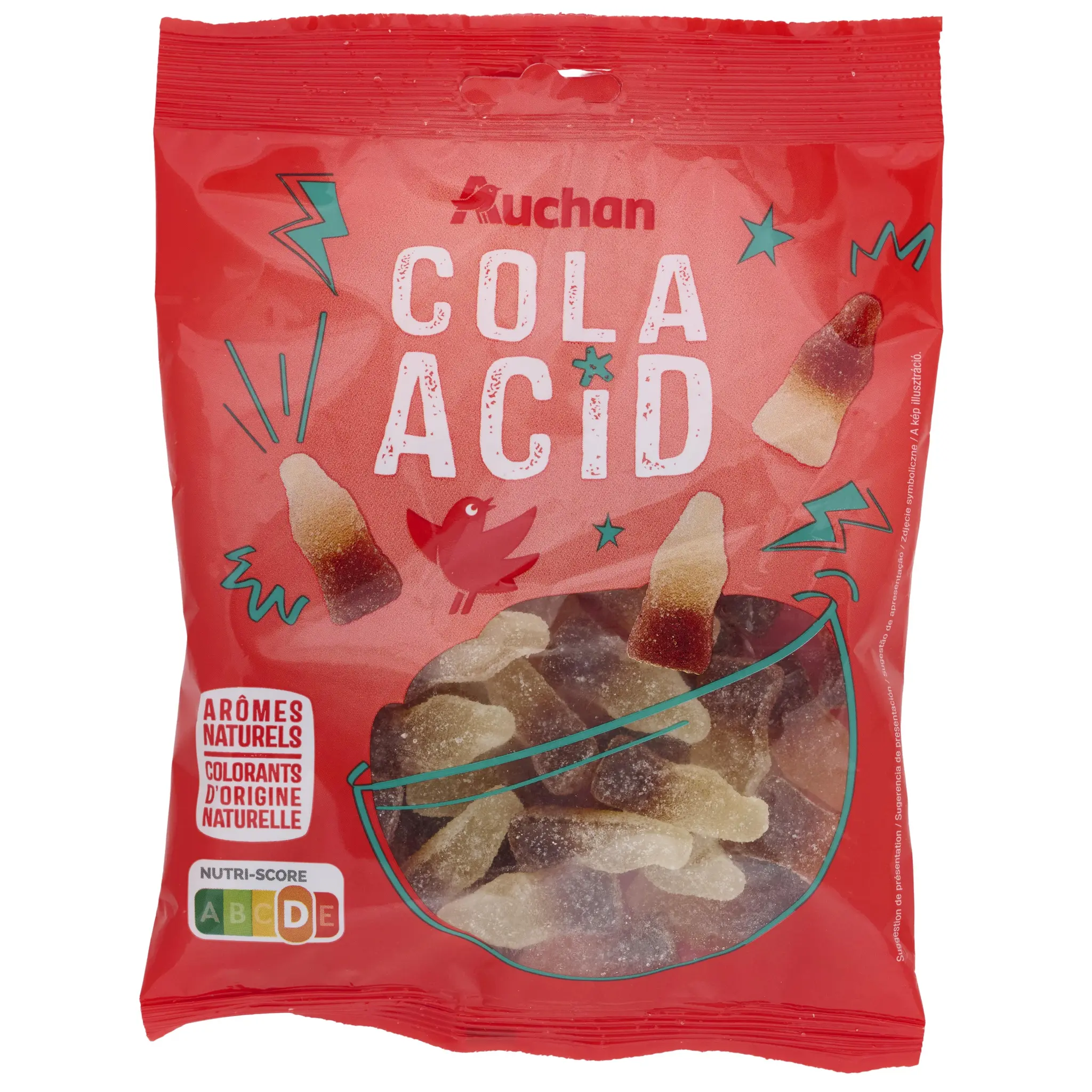 AUCHAN Bonbons bouteilles Cola Acid