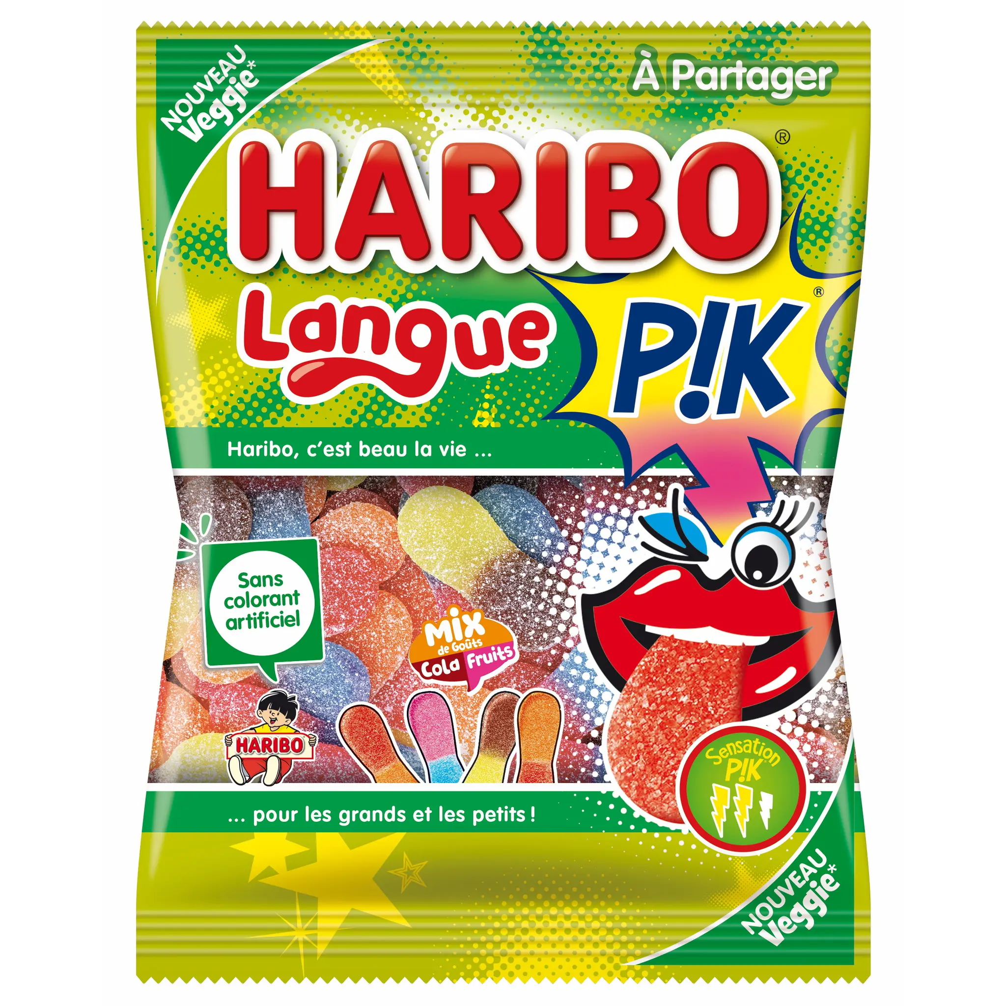 HARIBO Bonbons langue pik goût cola fruits