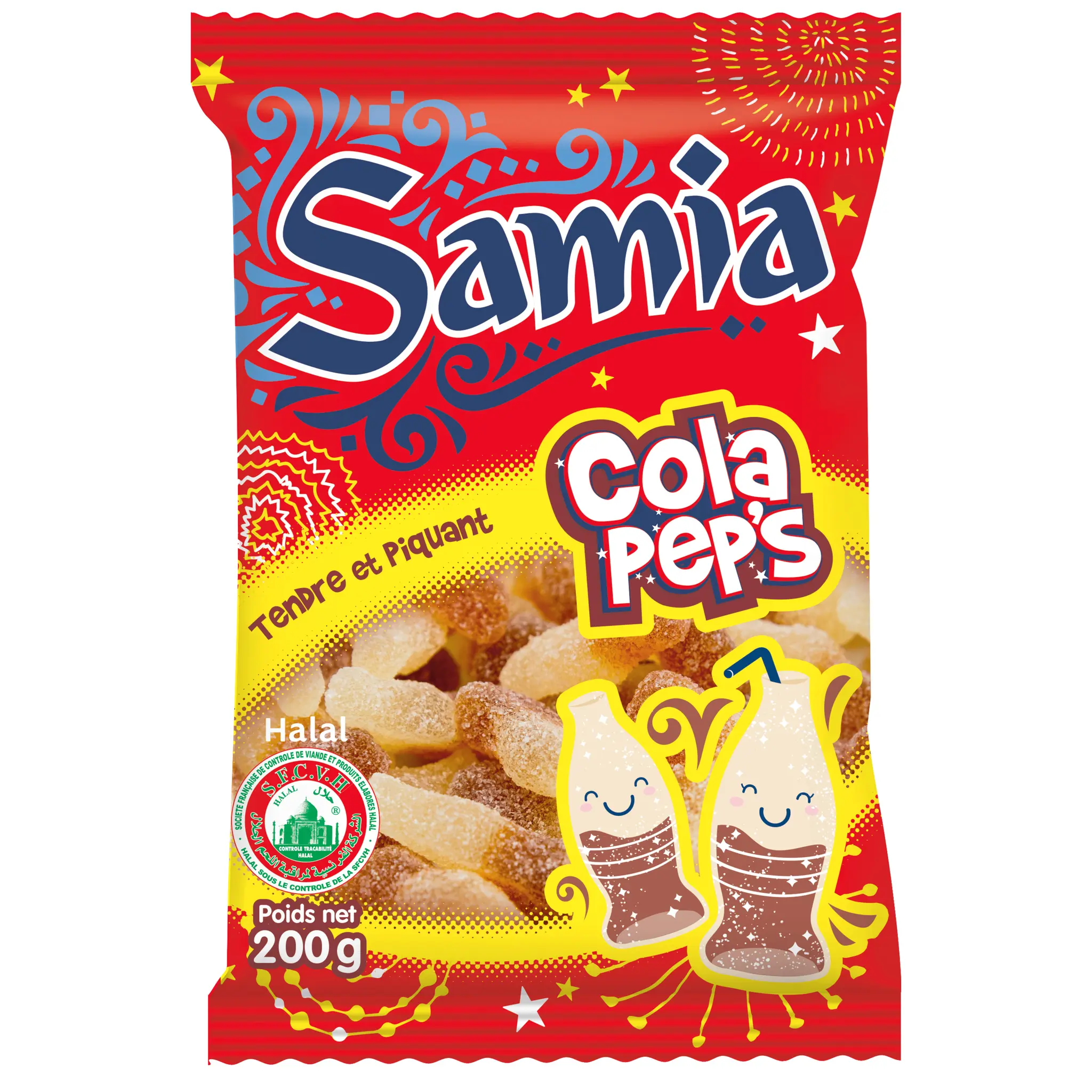 SAMIA Bonbons gélifiés halal bouteilles cola