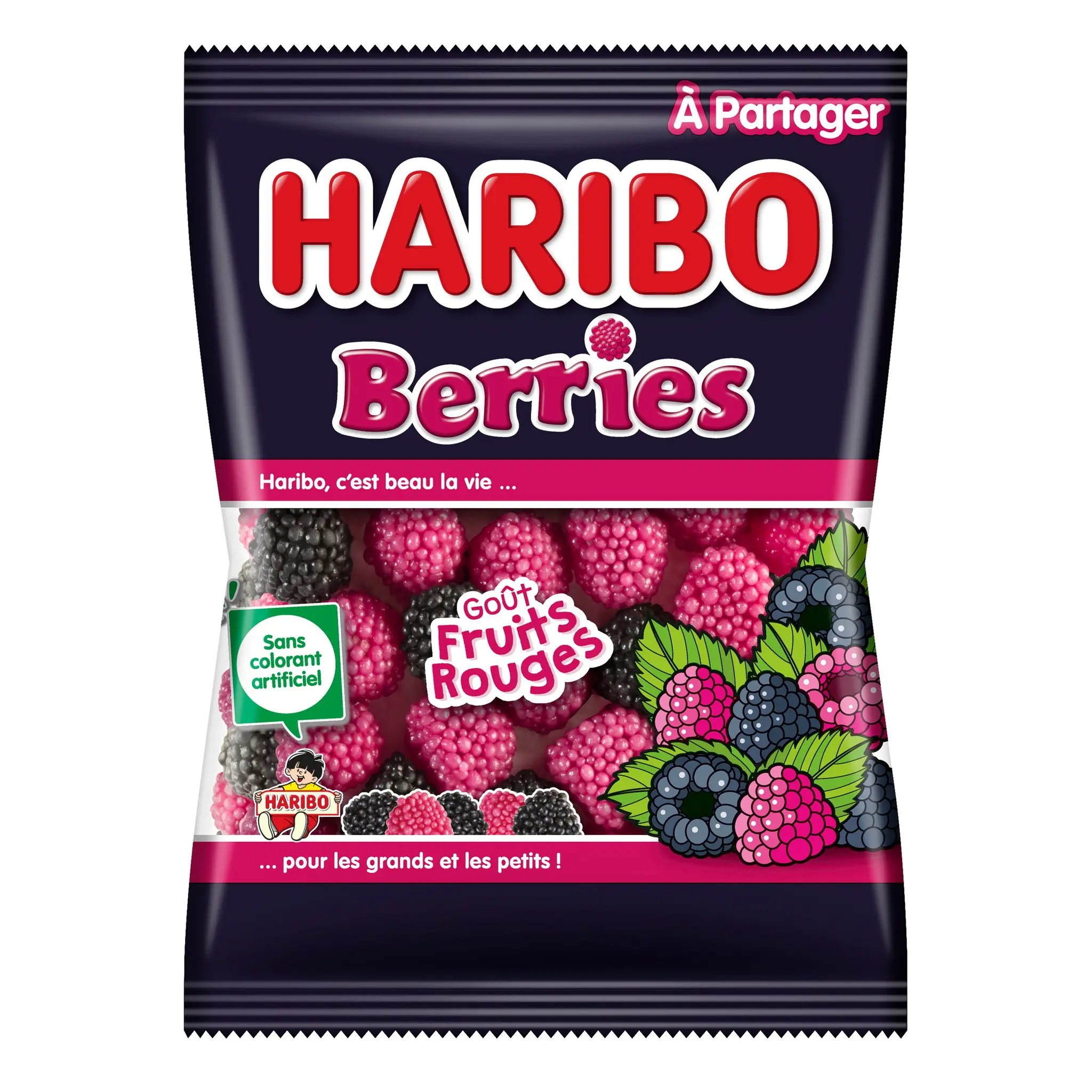 HARIBO Bonbons gélifiés Berries goûts fruits rouges
