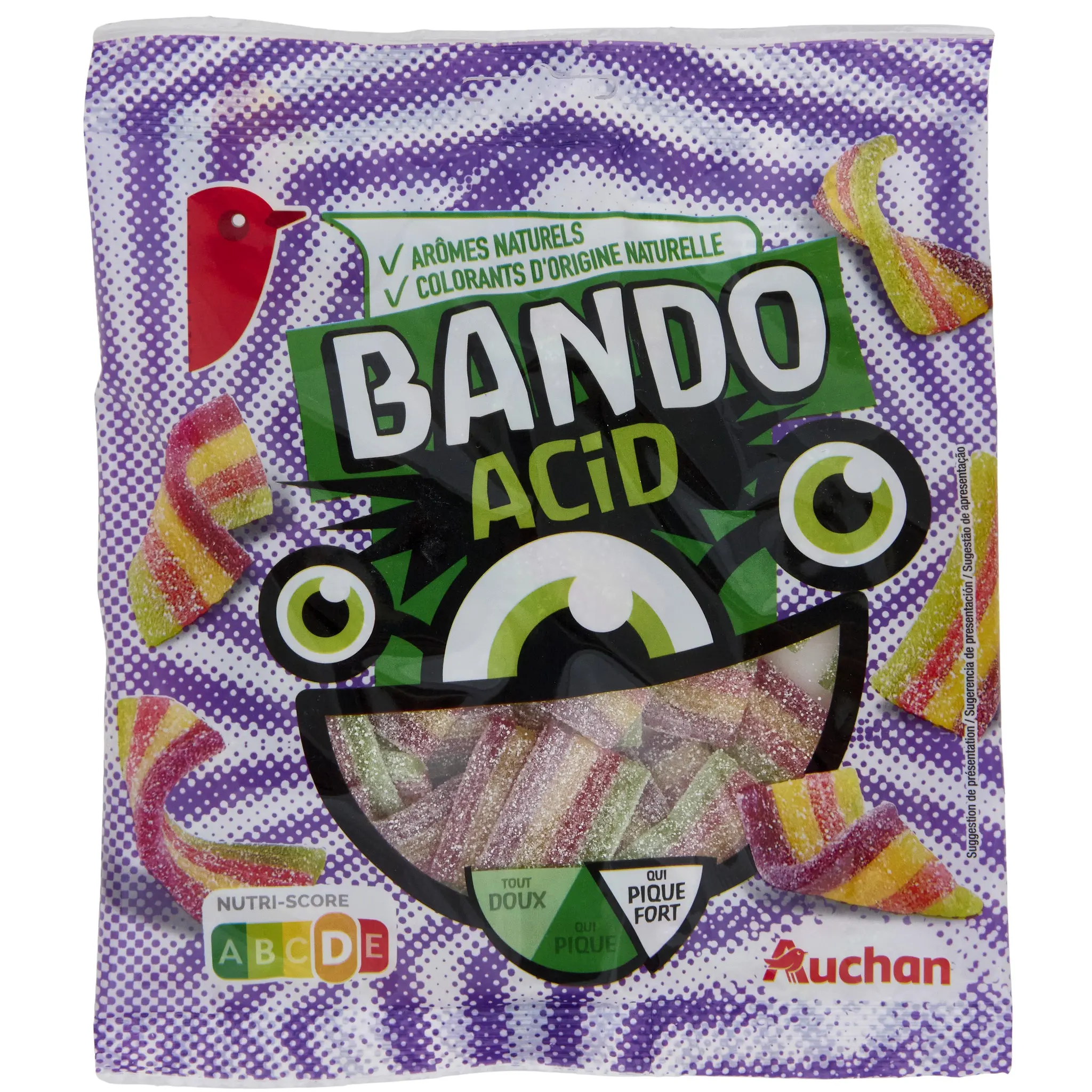 AUCHAN Bonbons bando acid arc en ciel