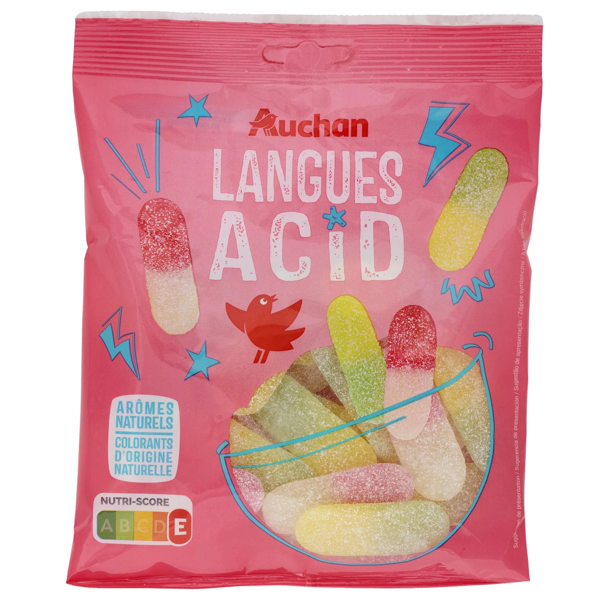 AUCHAN Langues acid++ bonbons piquants