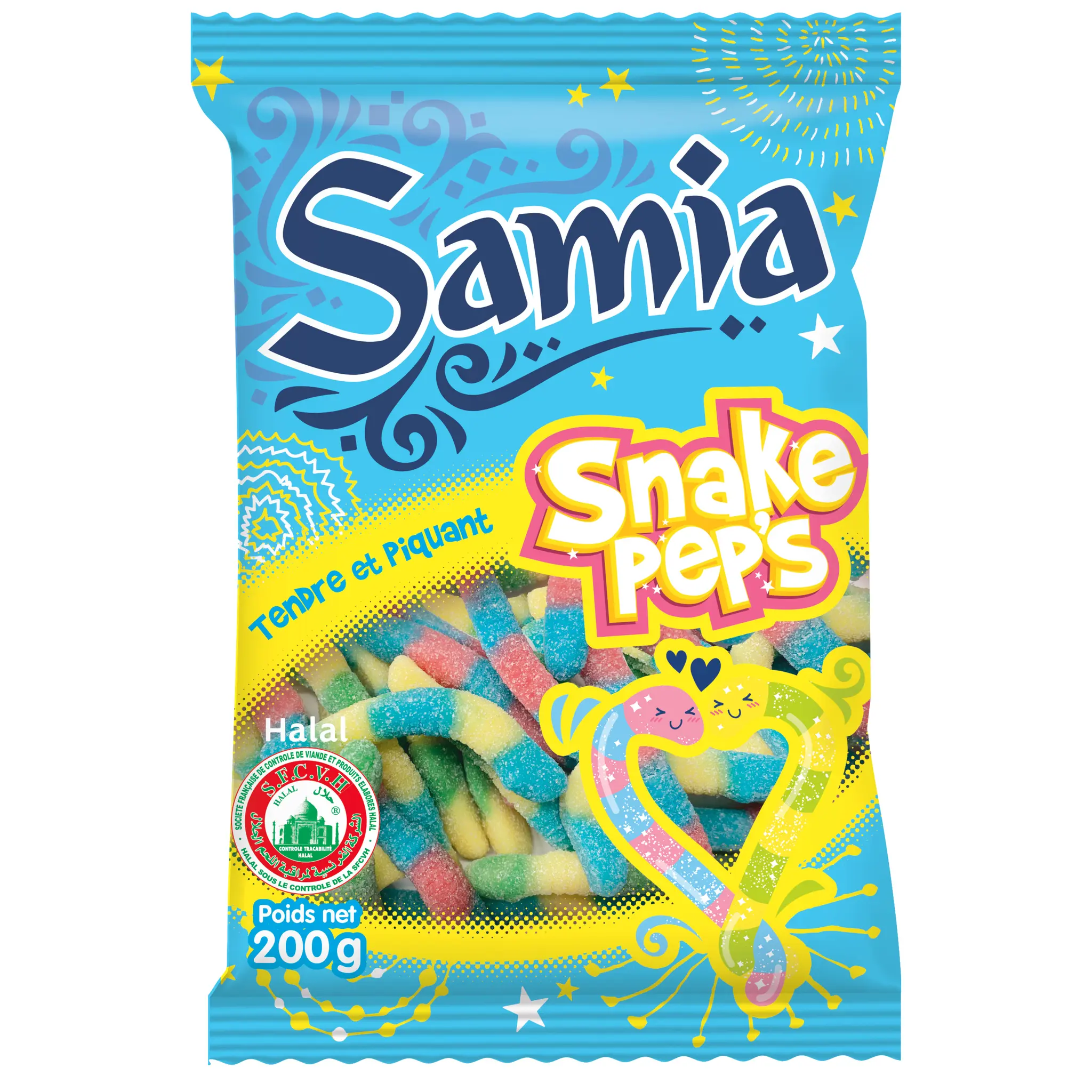 SAMIA Bonbons vers piquants halal snake pep's