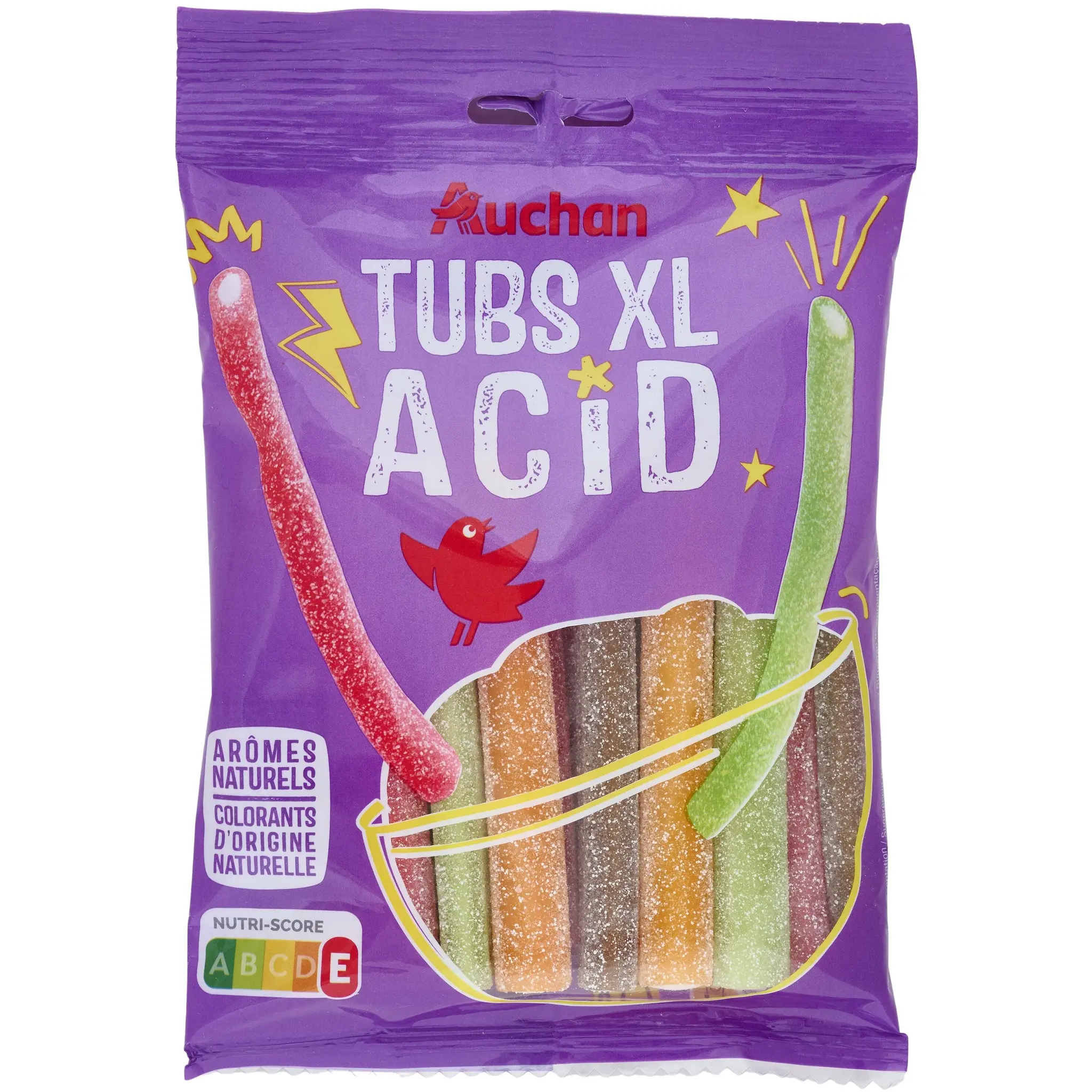 AUCHAN Bonbons gélifiés acidifiés aromatisées