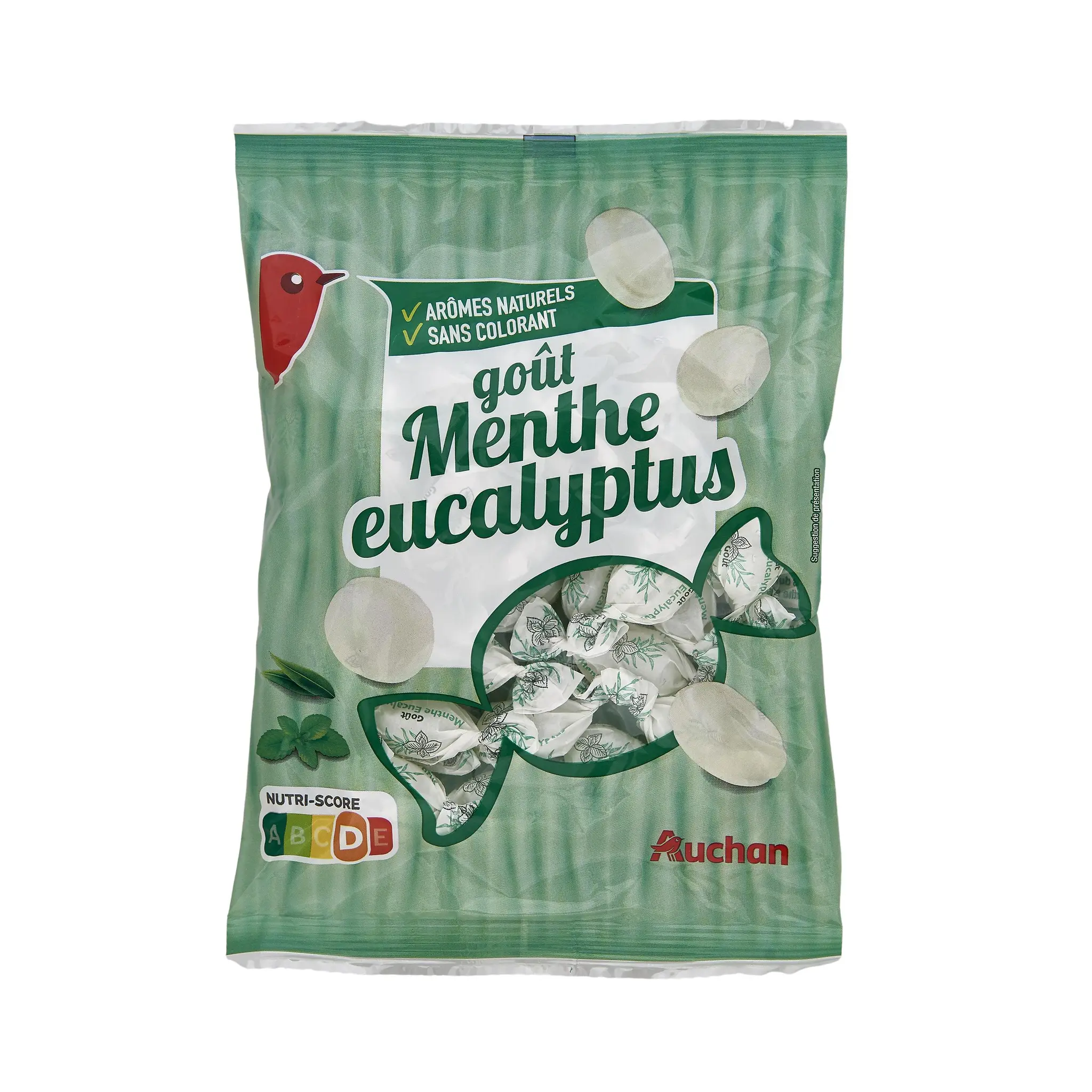 AUCHAN Bonbons goût menthe eucalyptus