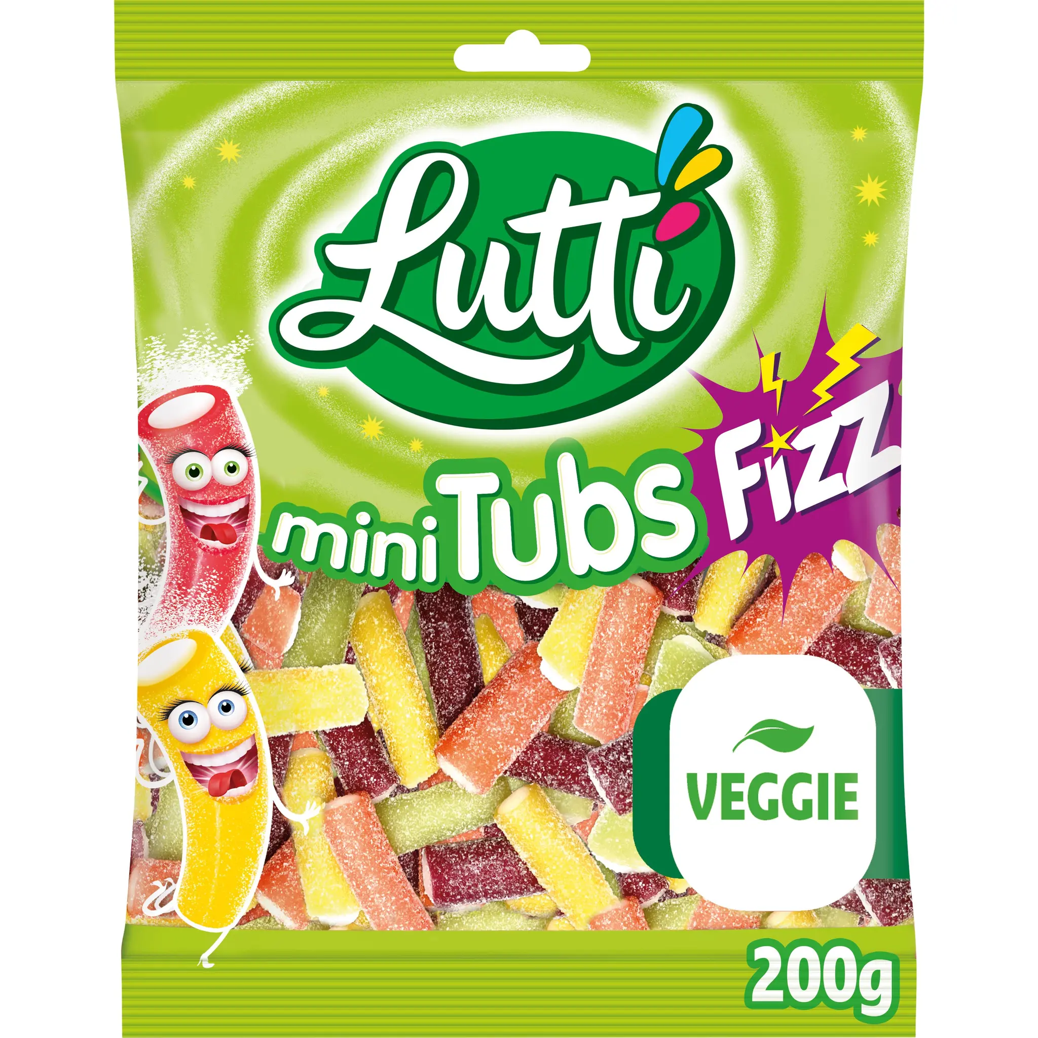 LUTTI Confiserie gélifiée mini tubs aromatisée