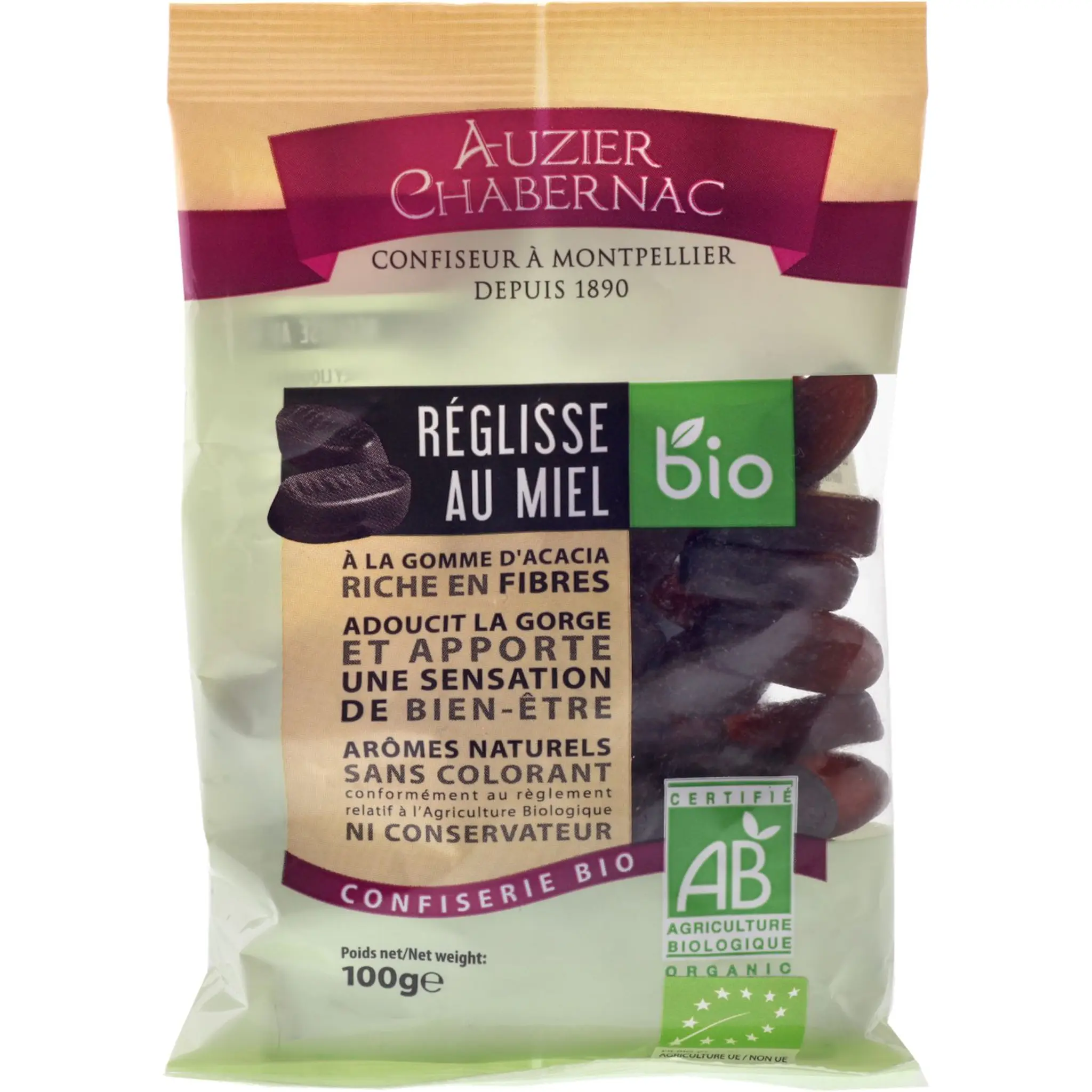AUZIER CHABERNAC Bonbons à la réglisse au miel bio