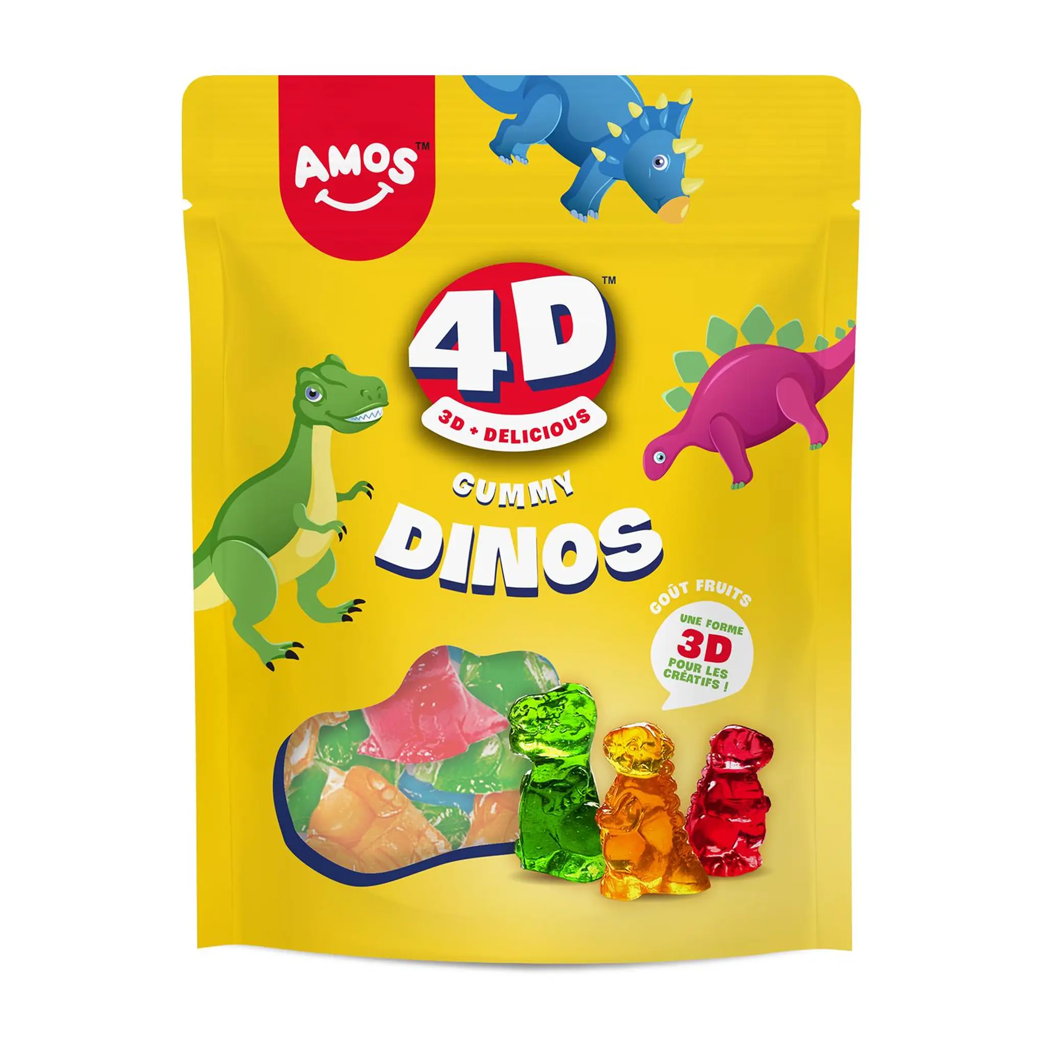 AMOS Bonbons gélifiés kids Dinos au goût de fruits