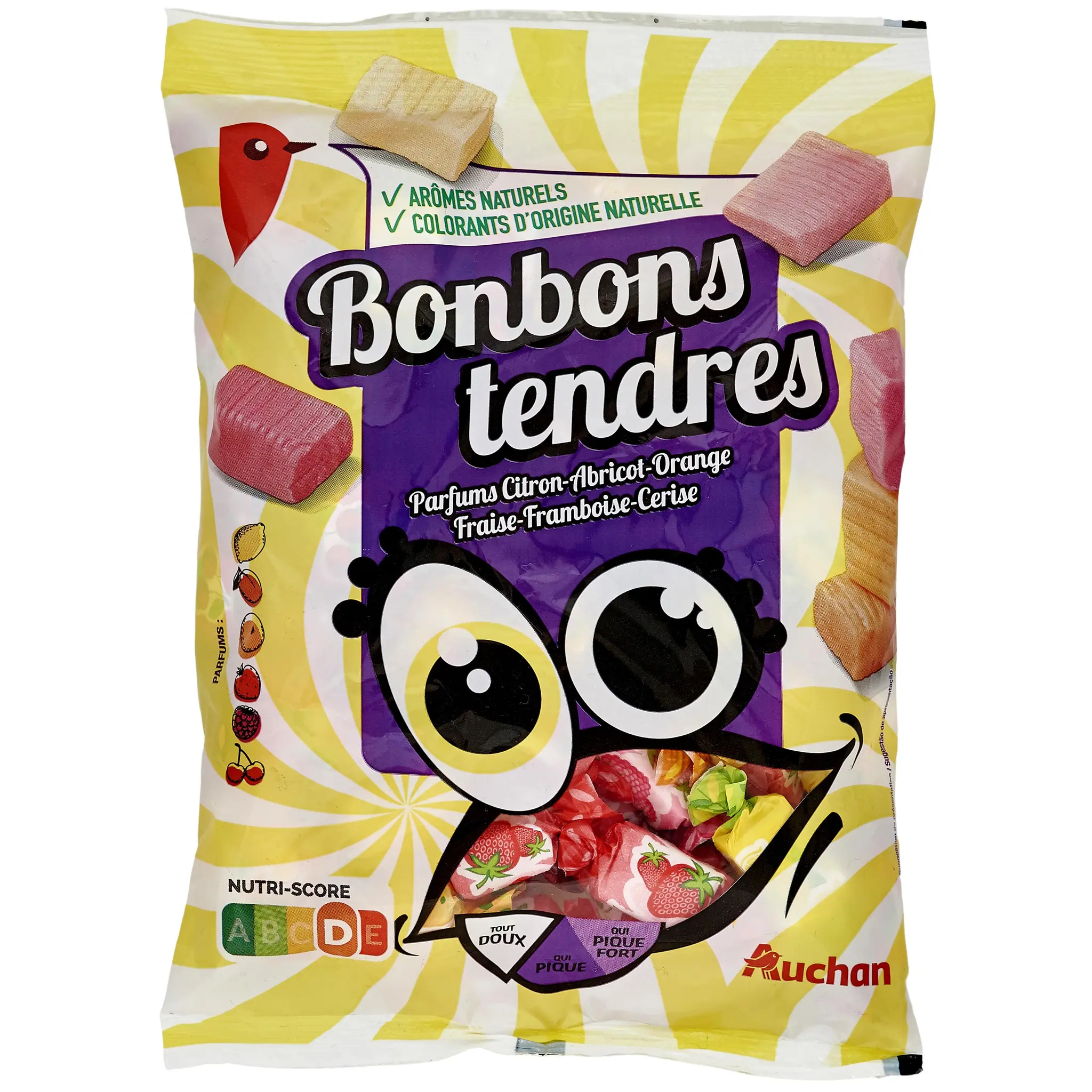 AUCHAN Bonbons méli melo aux fruits