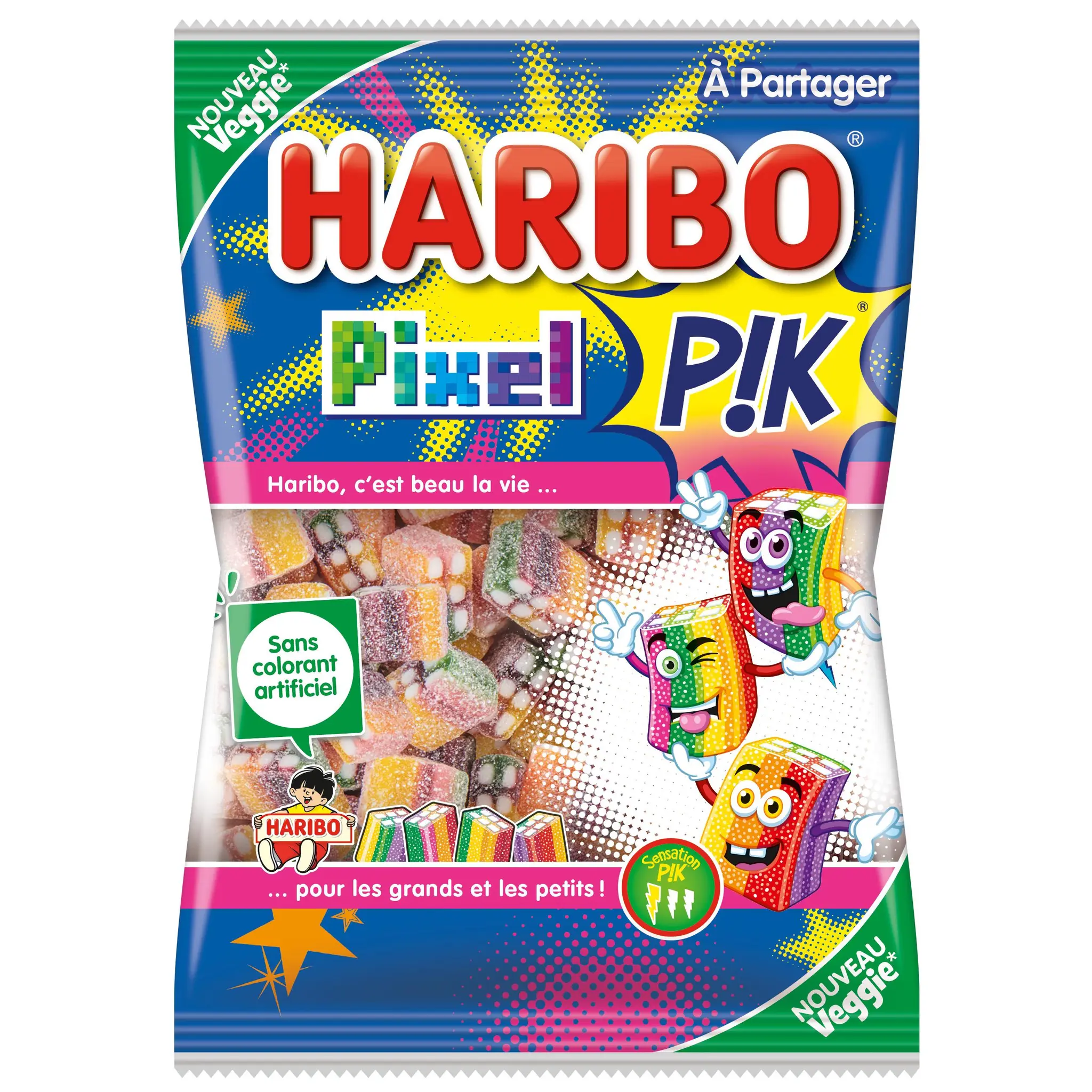 HARIBO Confiserie gélifiée acidifiée pixels