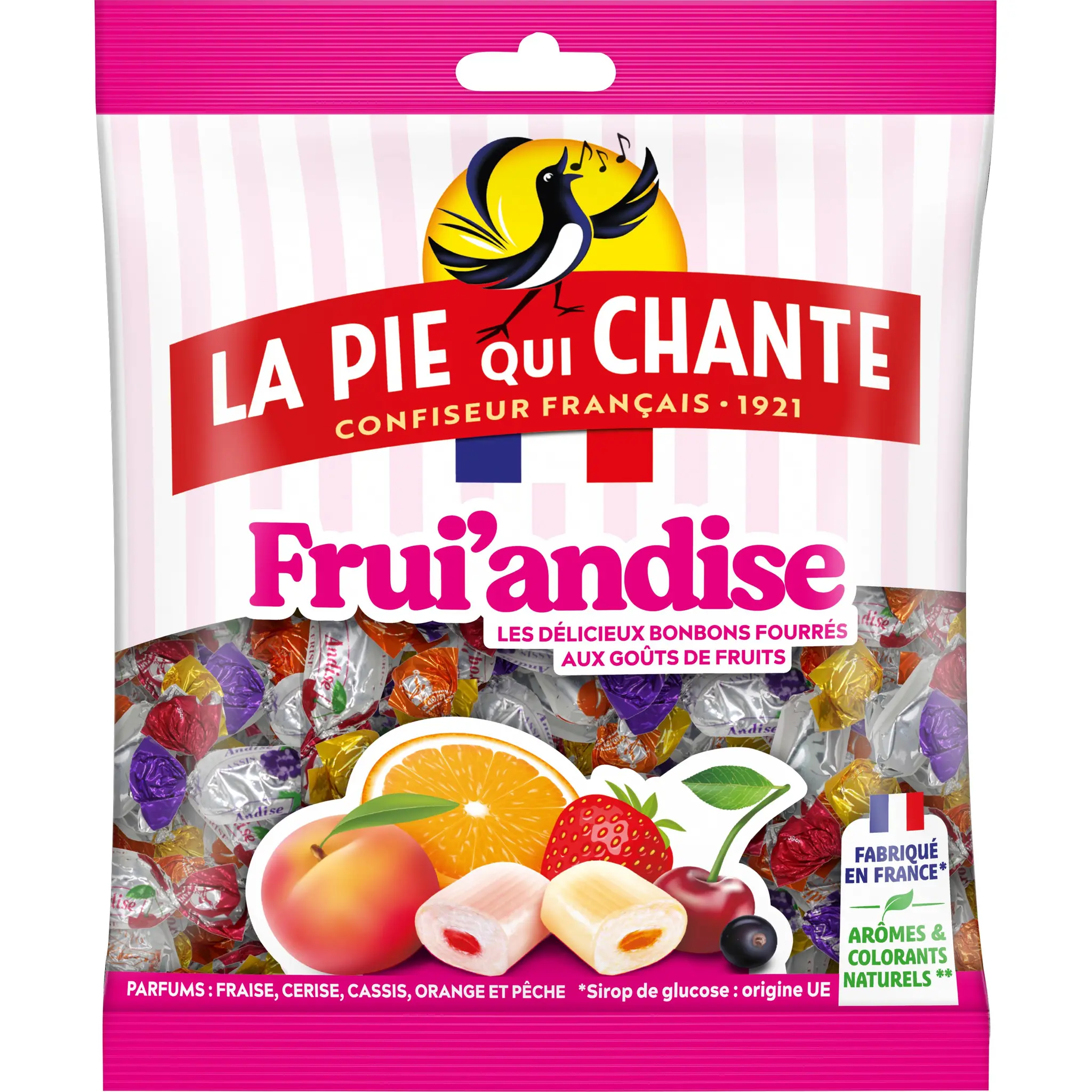 LA PIE QUI CHANTE Bonbons aromatisés fourrés Frui'andise