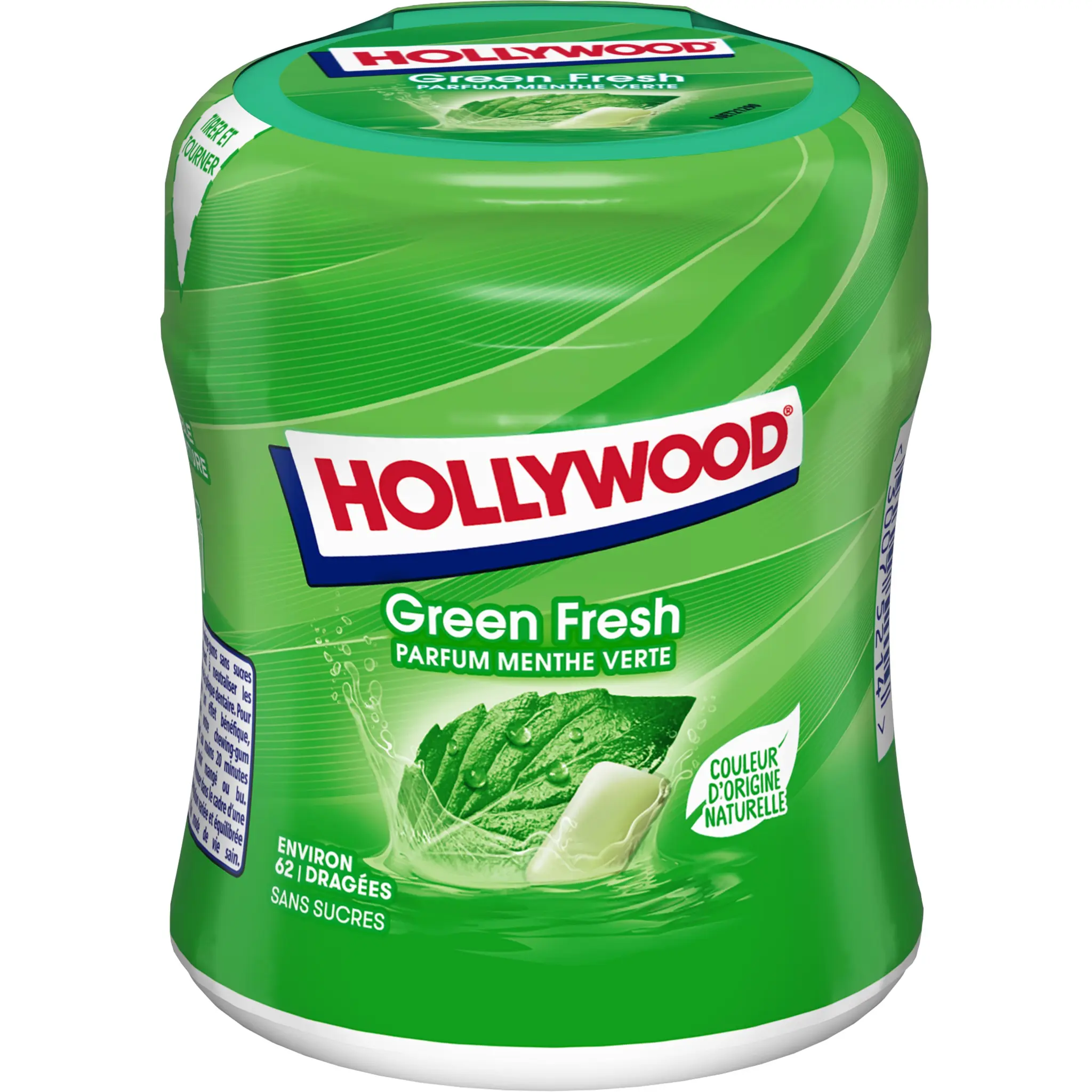 HOLLYWOOD Chewing-gums à la menthe verte sans sucres