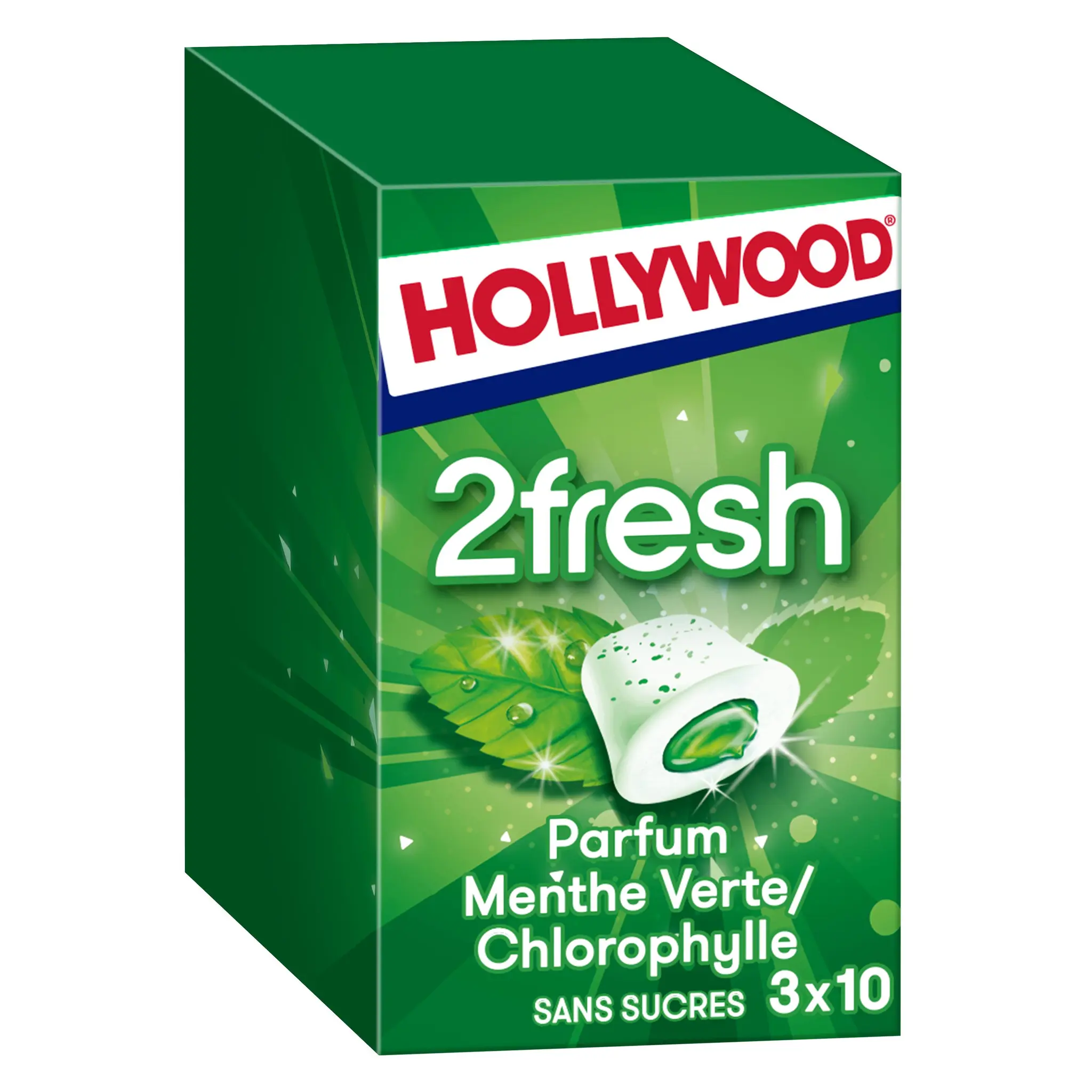HOLLYWOOD Chewing-gums 2fresh à la menthe sans sucres