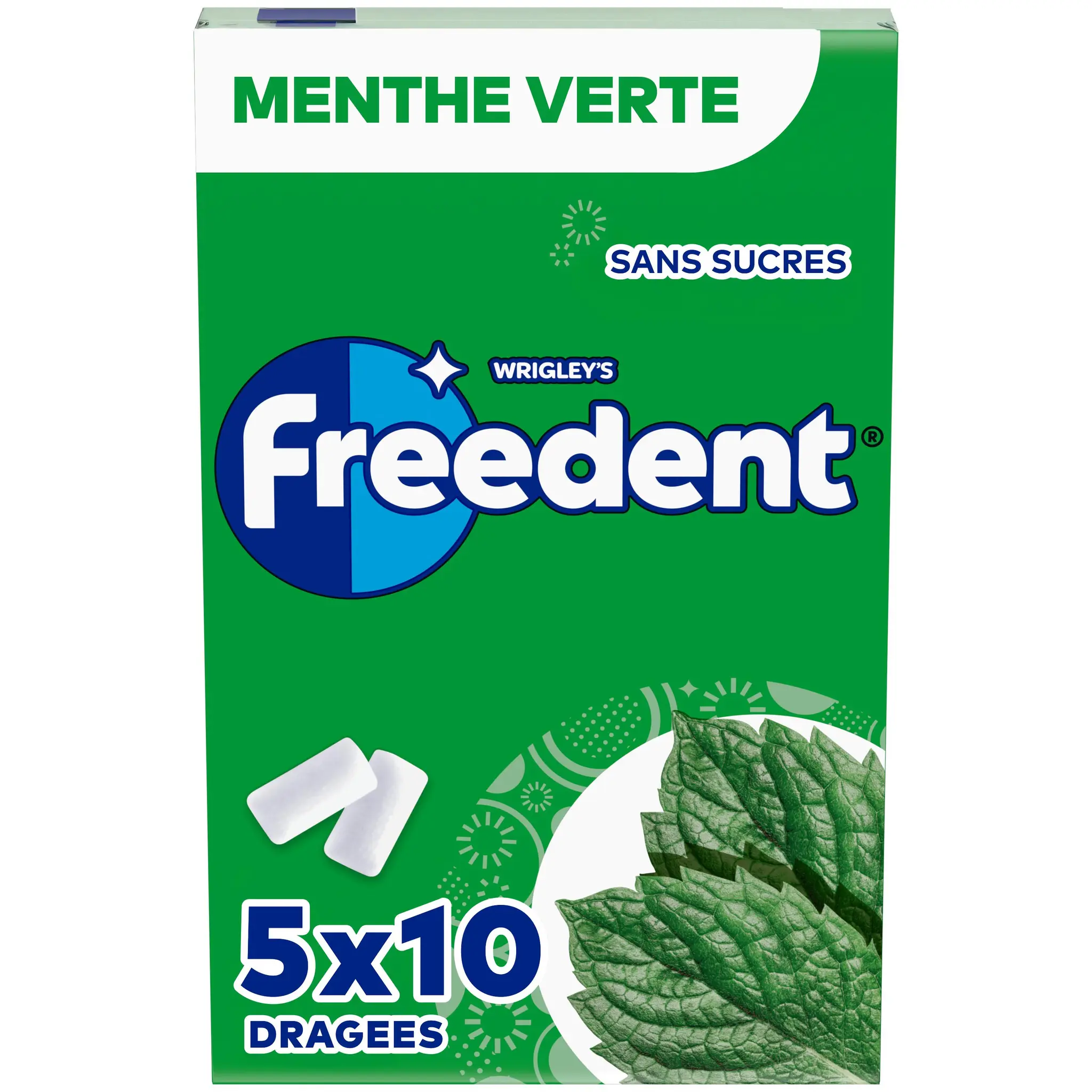 FREEDENT Chewing-gums sans sucres menthe verte