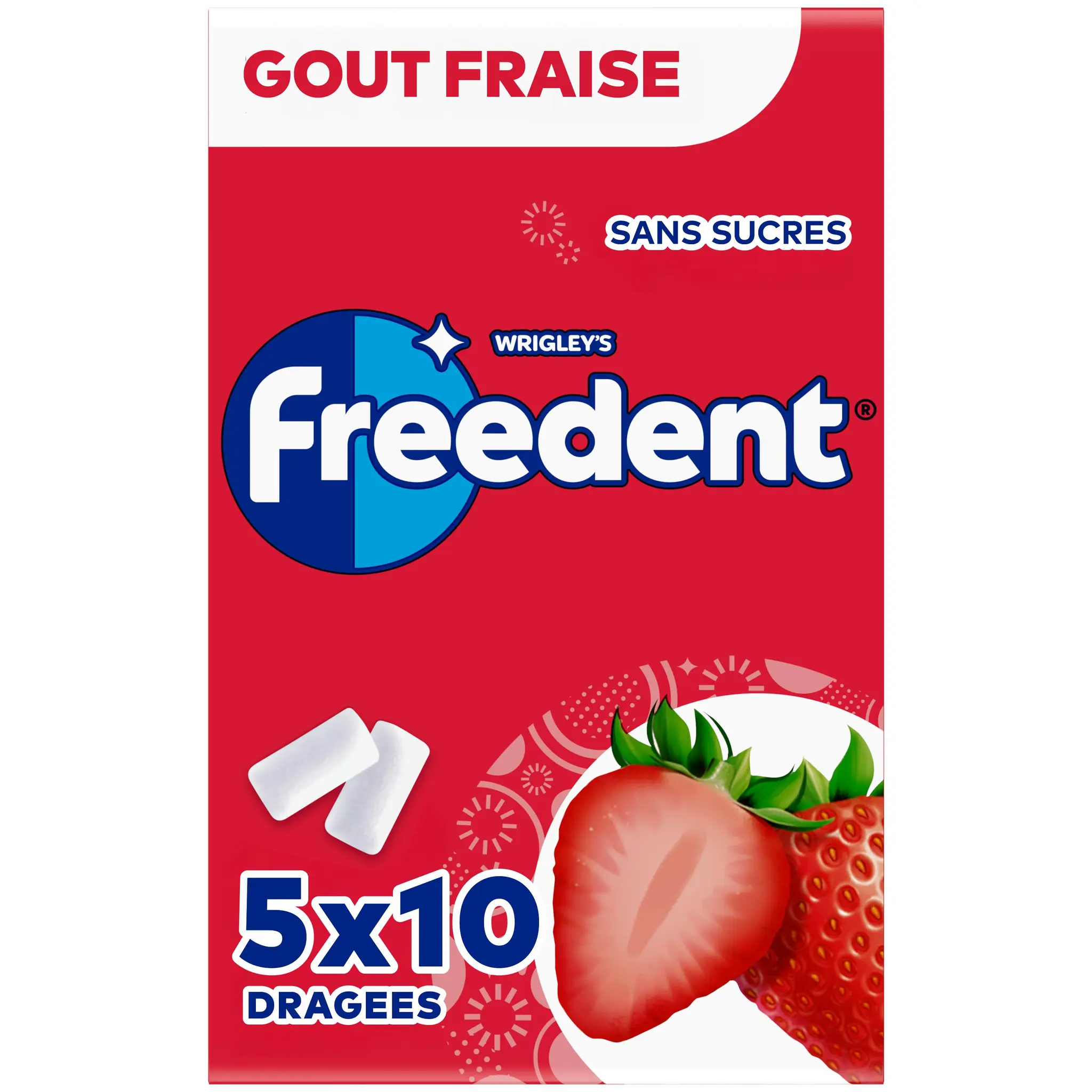 FREEDENT Chewing-gums sans sucres goût fraise