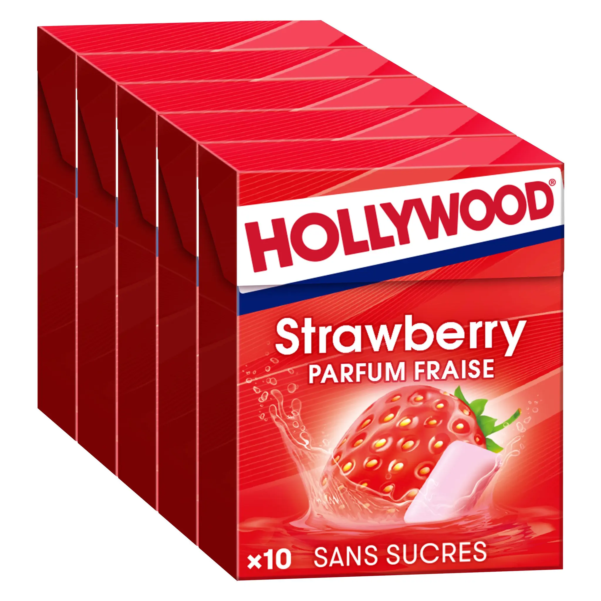 HOLLYWOOD Chewing-gums à la fraise sans sucres