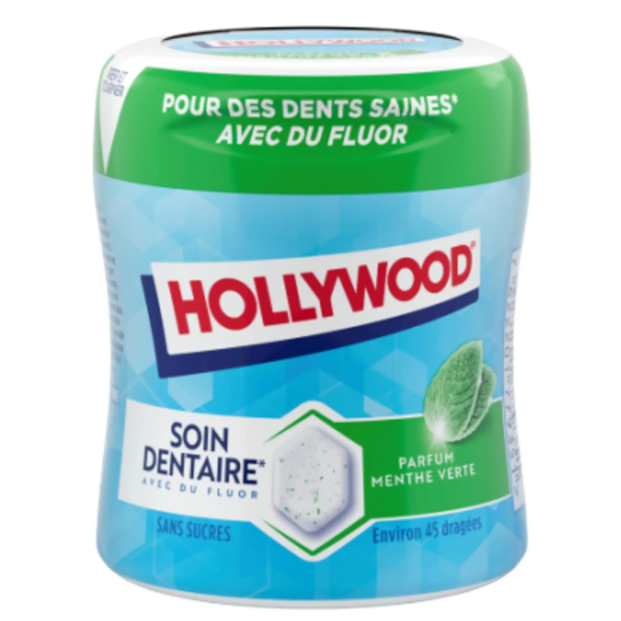 HOLLYWOOD Chewing-gum menthe verte sans sucres