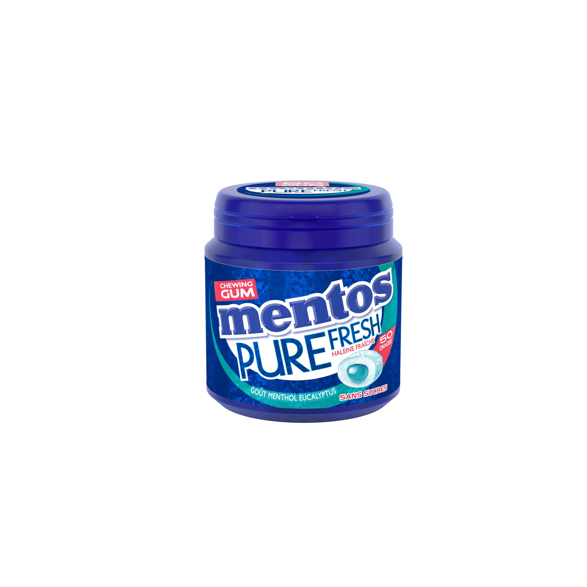 MENTOS Pure fresh Box chewing-gums sans sucres menthol eucalyptus