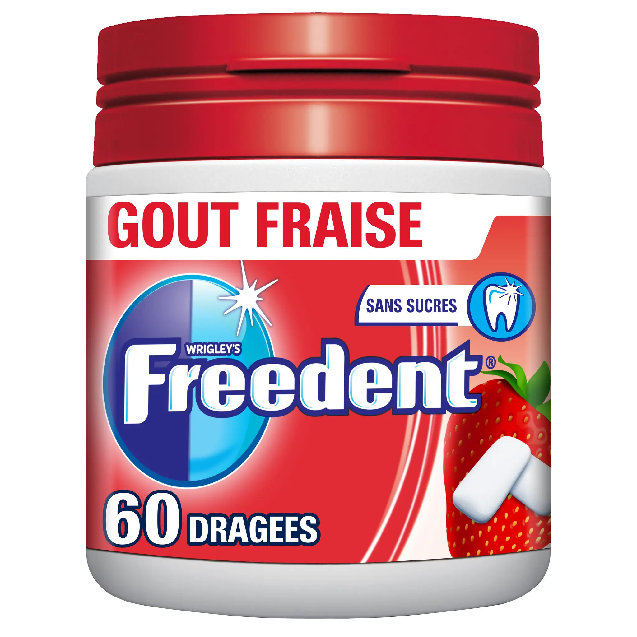 FREEDENT Chewing-gums sans sucres goût fraise