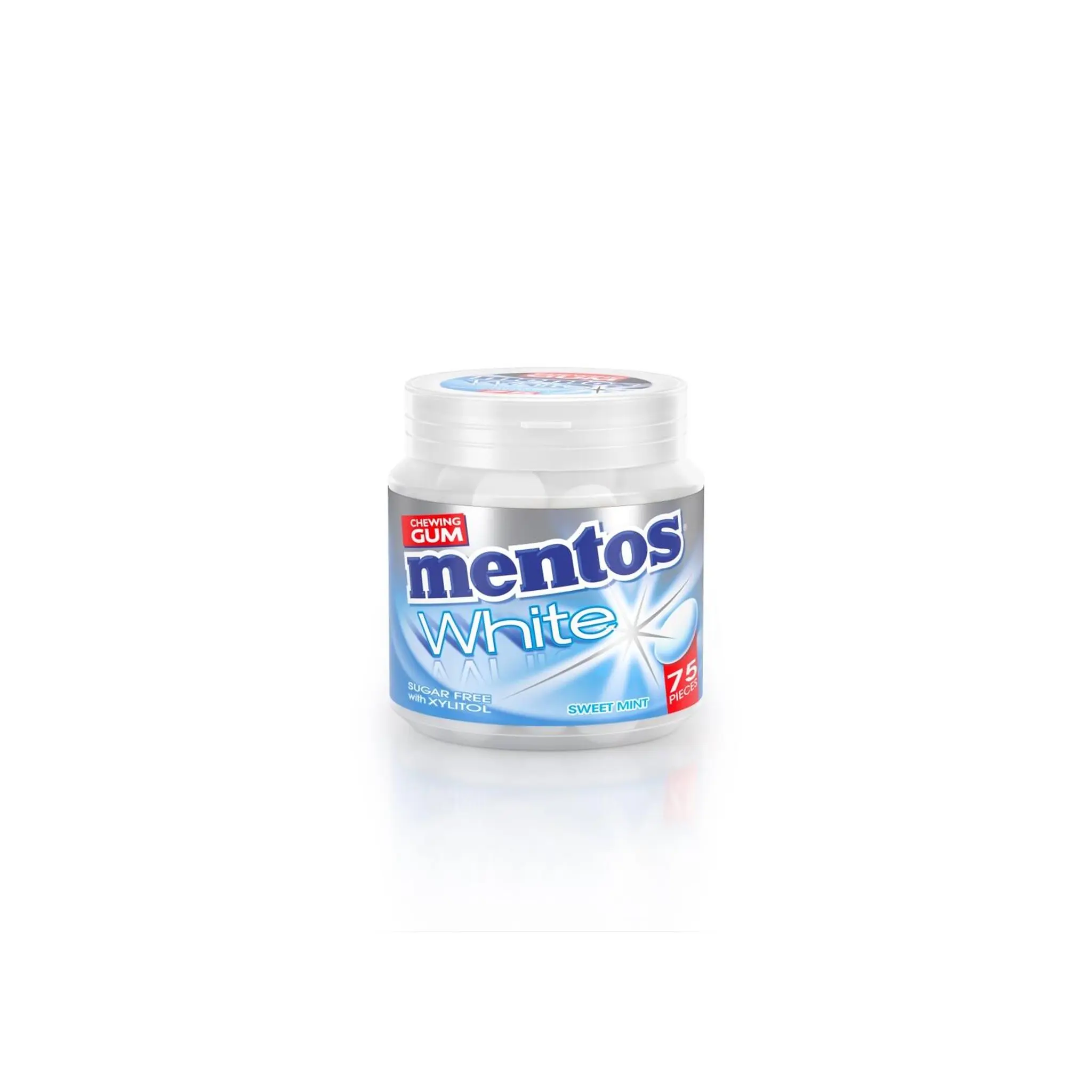 MENTOS White Chewing-gum à la menthe douce sans sucres