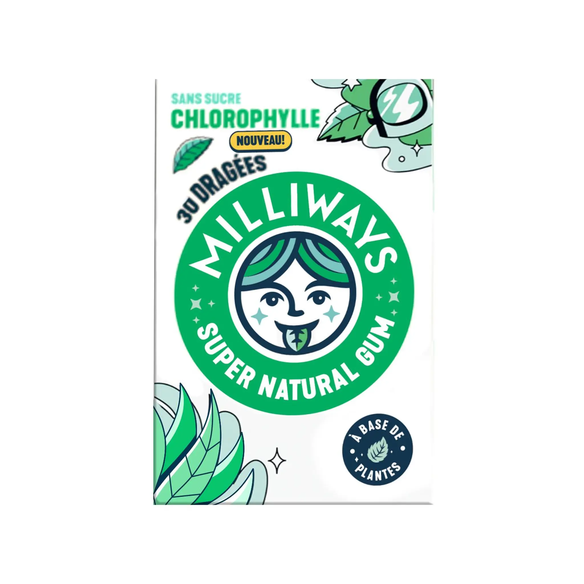 Milliways chewing gum sans sucres à la chlorophylle